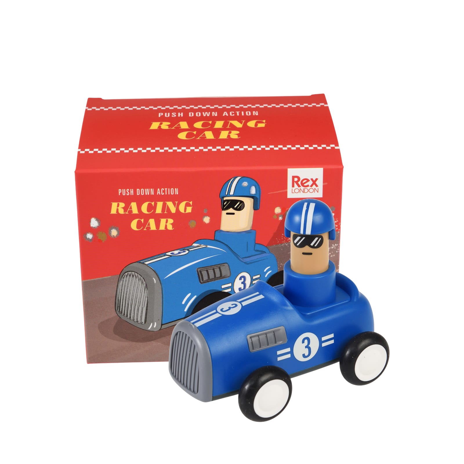 Push Down and Go Racing Car - Blue