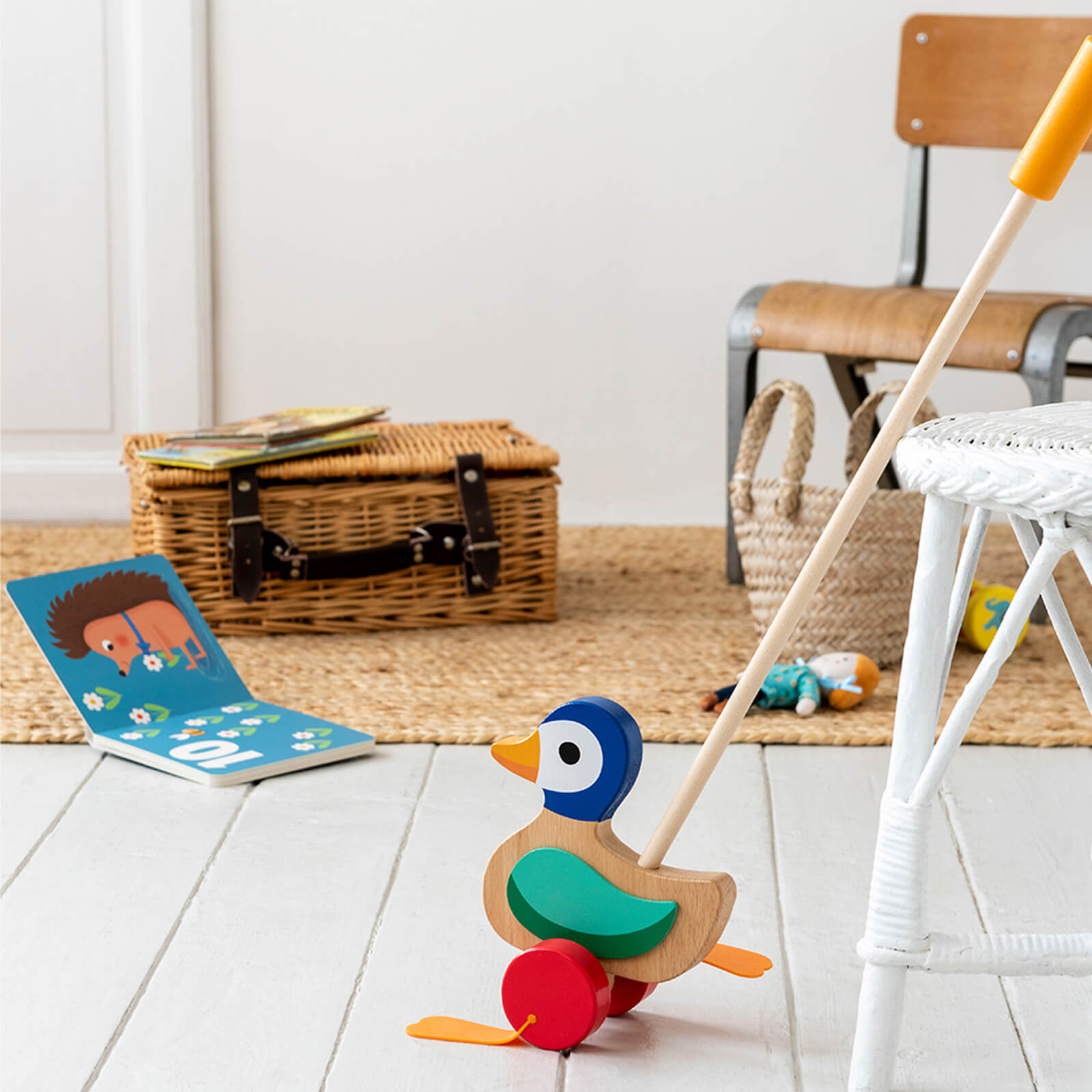 Wooden Push Along Flapping Duck