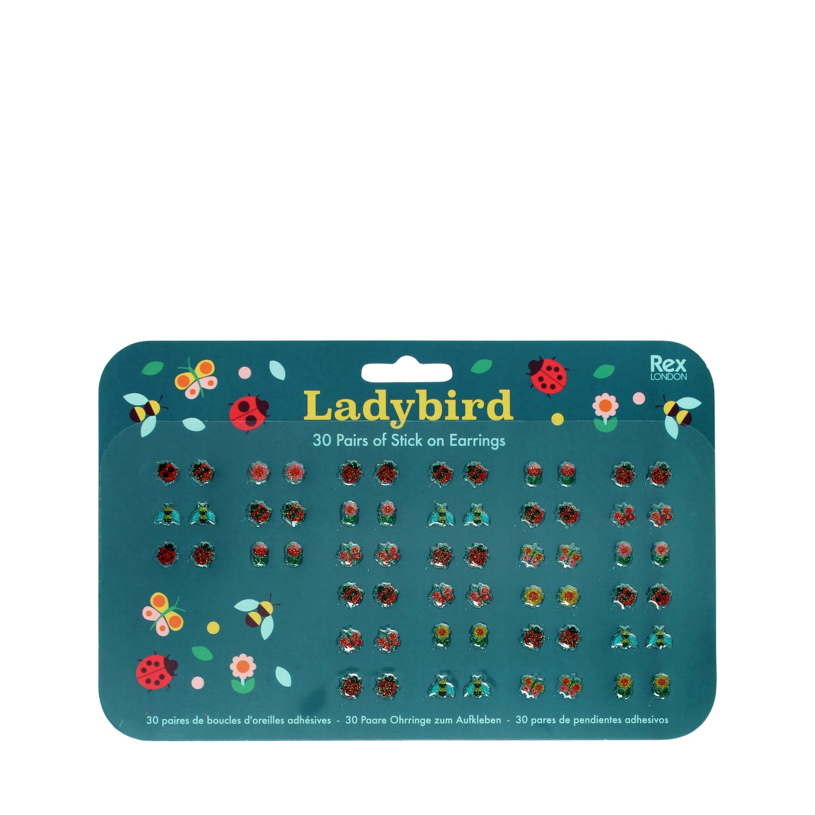 Stick On Earrings 30 Pairs - Ladybird
