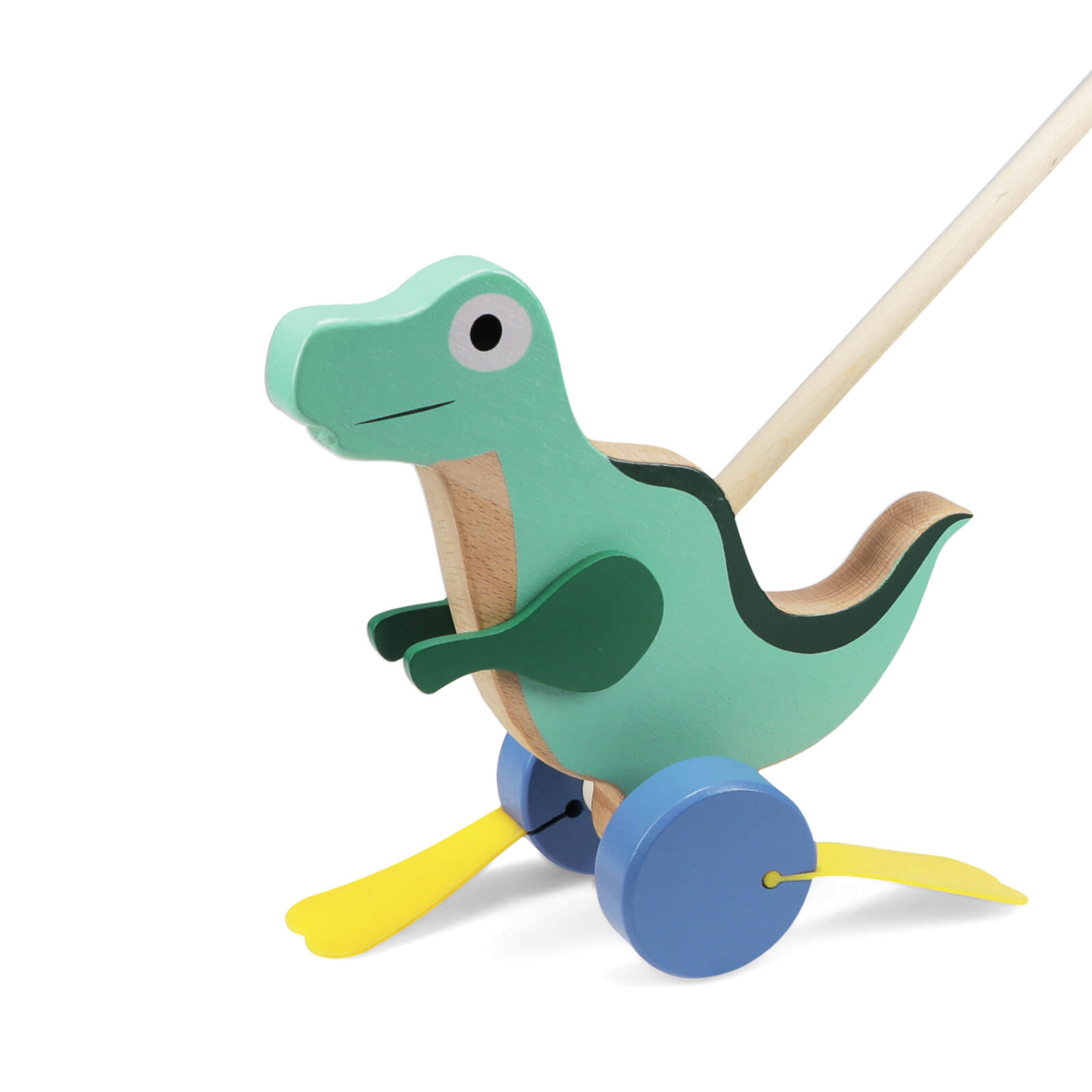 Wooden Push Along Walker Toy - Flapping Dinosaur