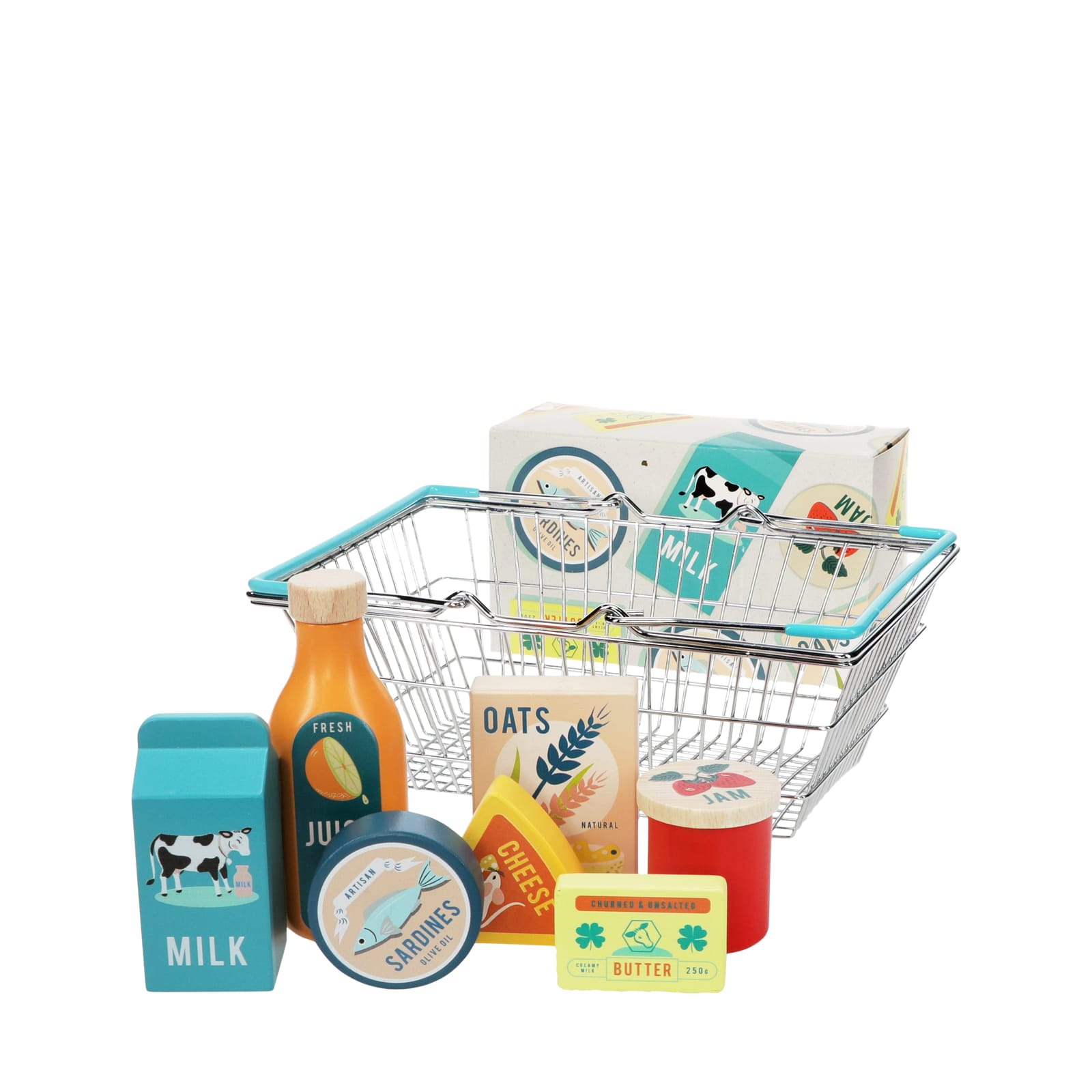Wooden Shopping Playset With Basket