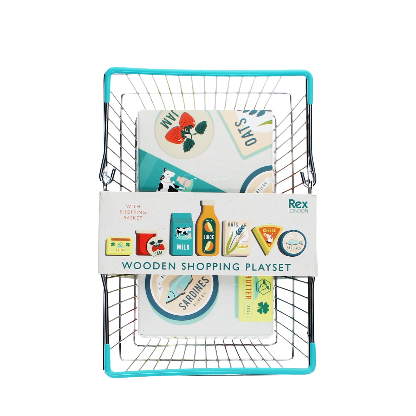 Wooden Shopping Playset With Basket