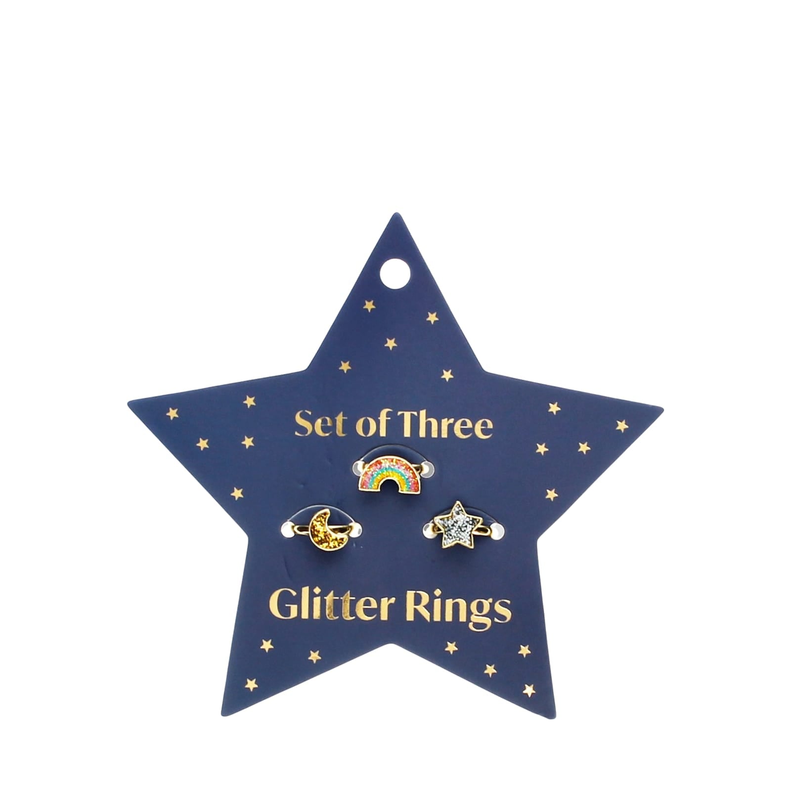Glitter Rings - Star Rainbow and Moon