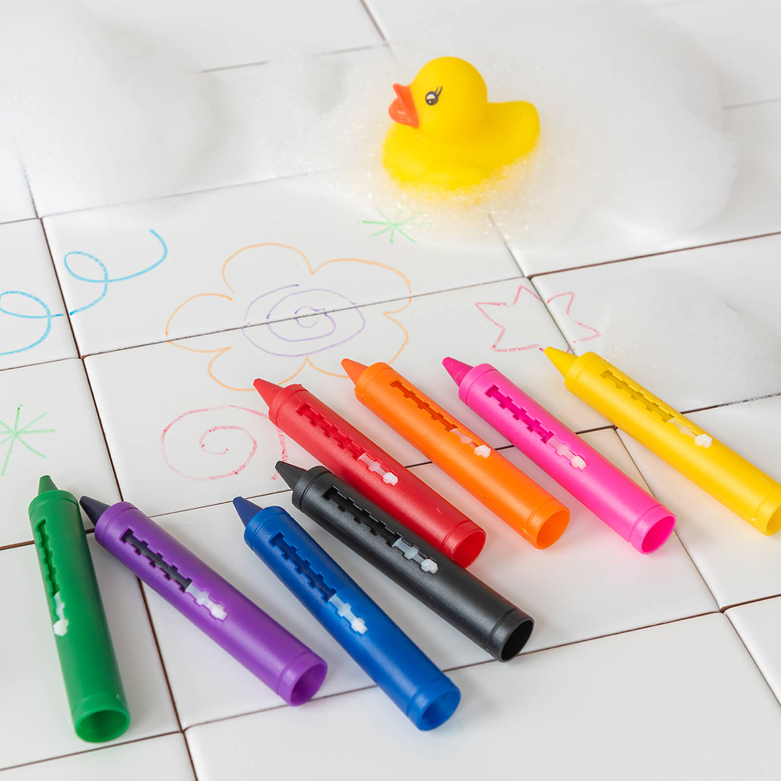 Coloured Bath Crayons - Box of 8