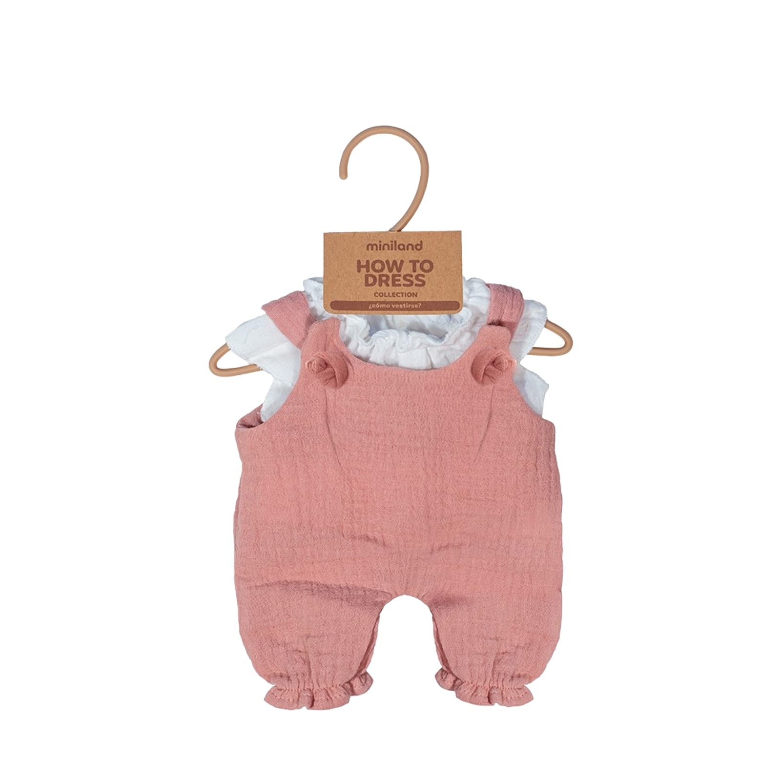 Doll Outfit Pink Overalls and Blouse - 32cm