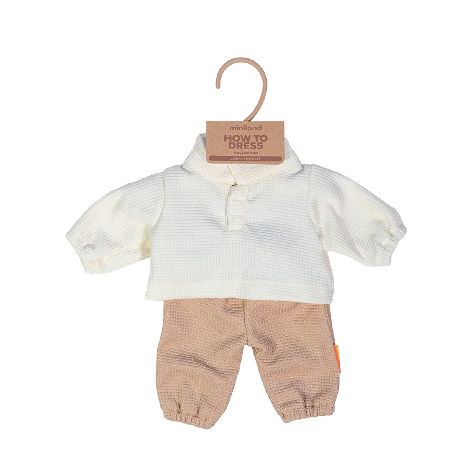 Doll Outfit Beige Sweater and Pants - 38cm