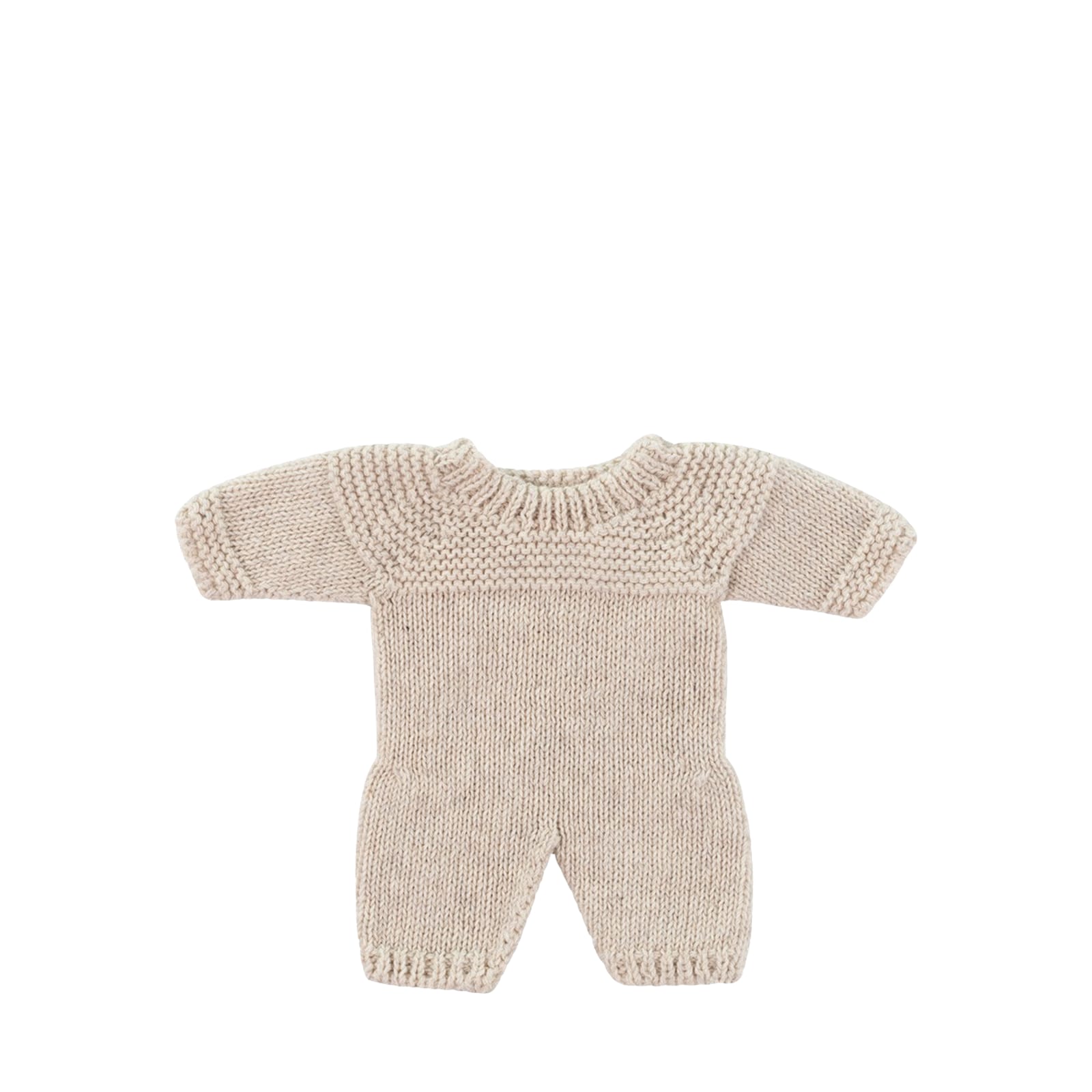 Knitted Doll Pyjamas Beige - 21cm