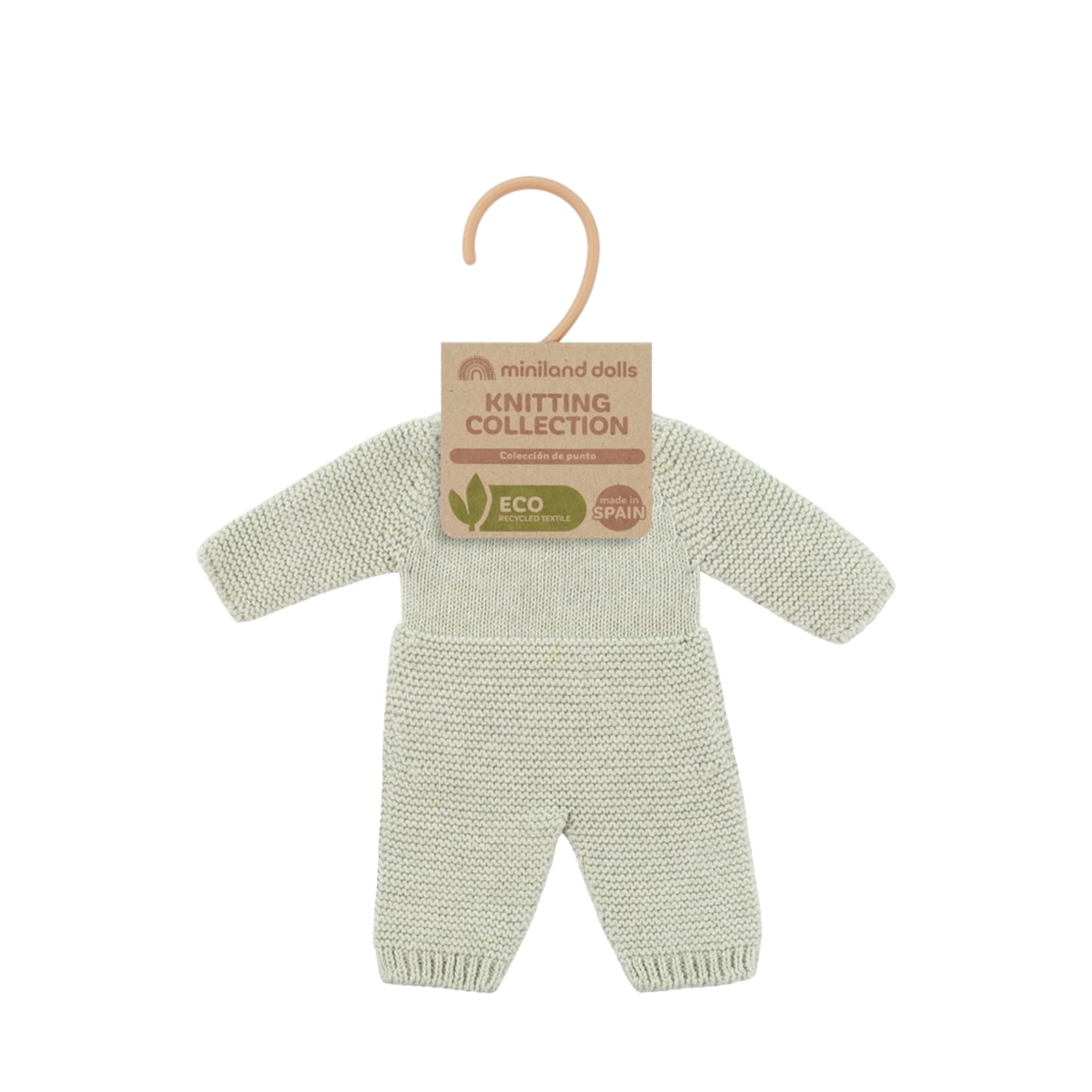 Knitted Doll Pyjamas Mint - 32cm