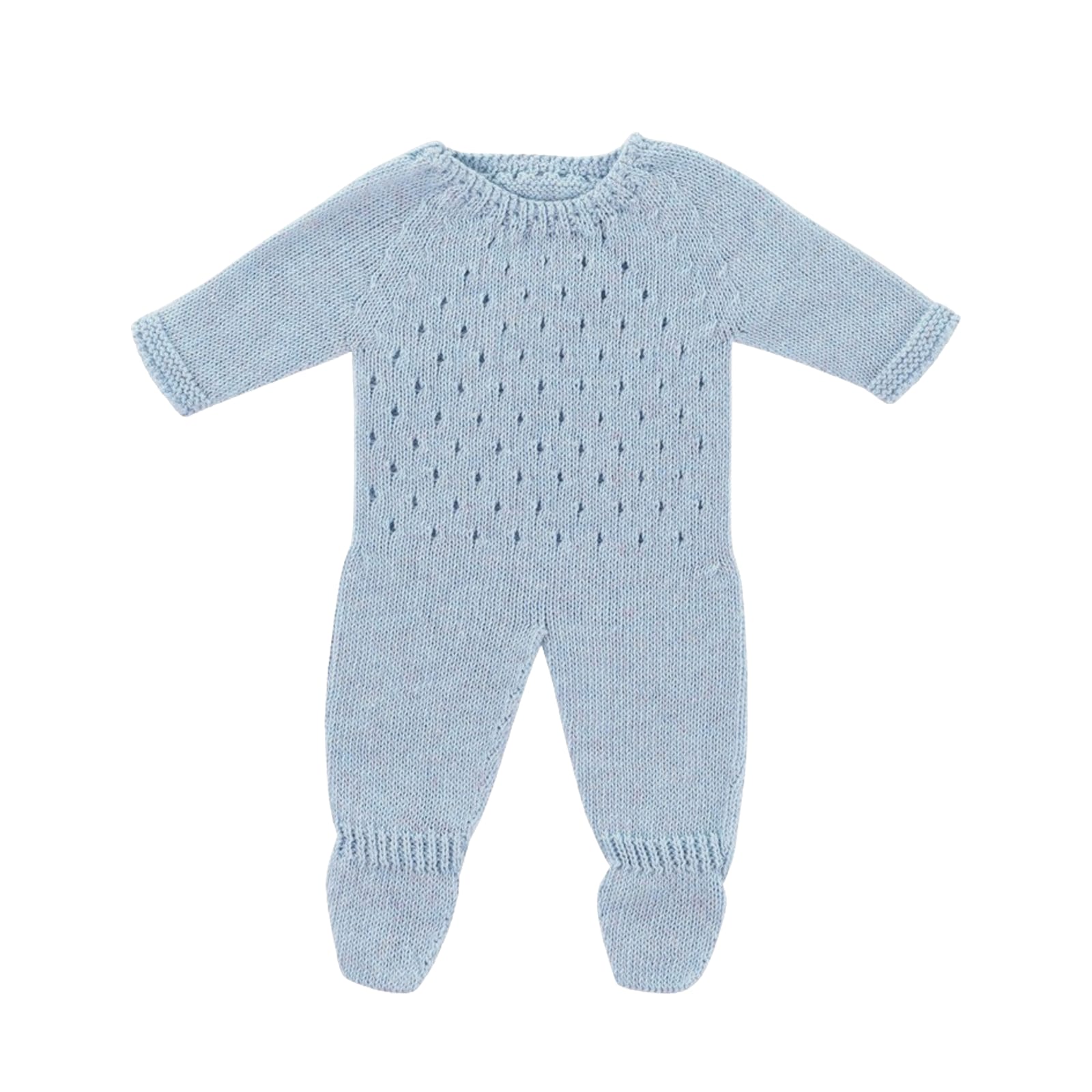 Knitted Doll Pyjamas Blue - 38cm