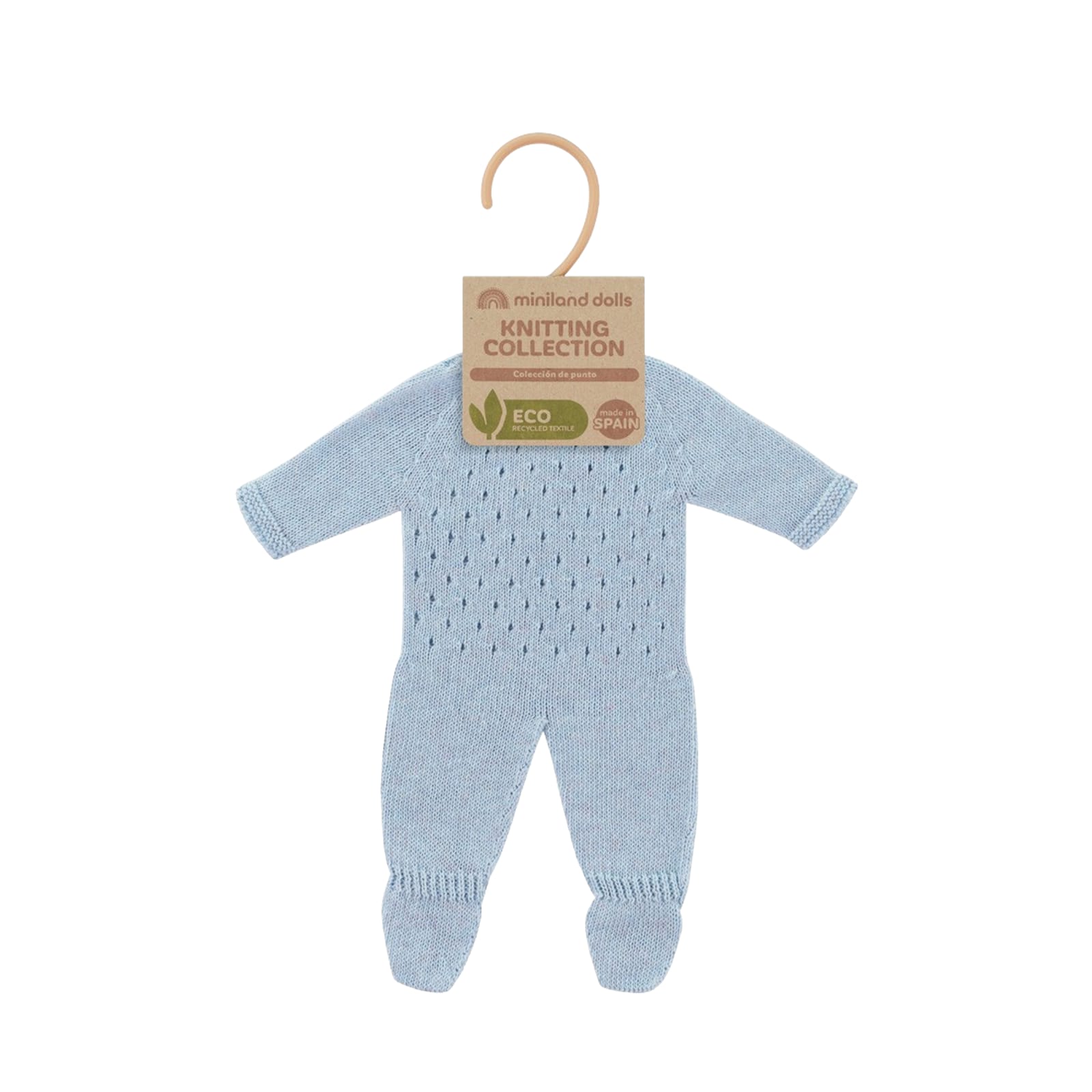 Knitted Doll Pyjamas Blue - 38cm