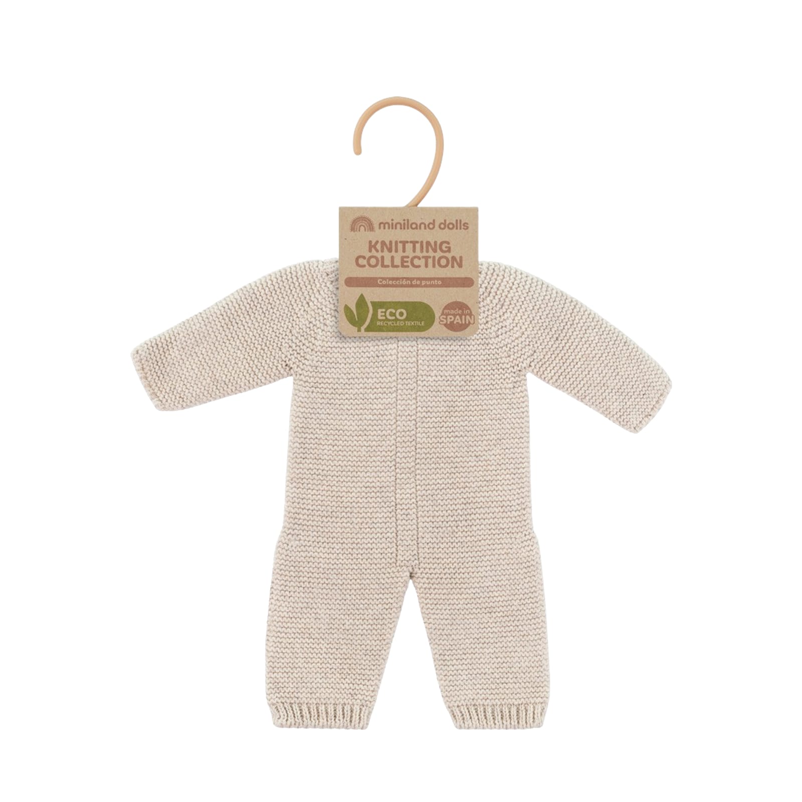 Knitted Doll Pyjamas Linen - 38cm