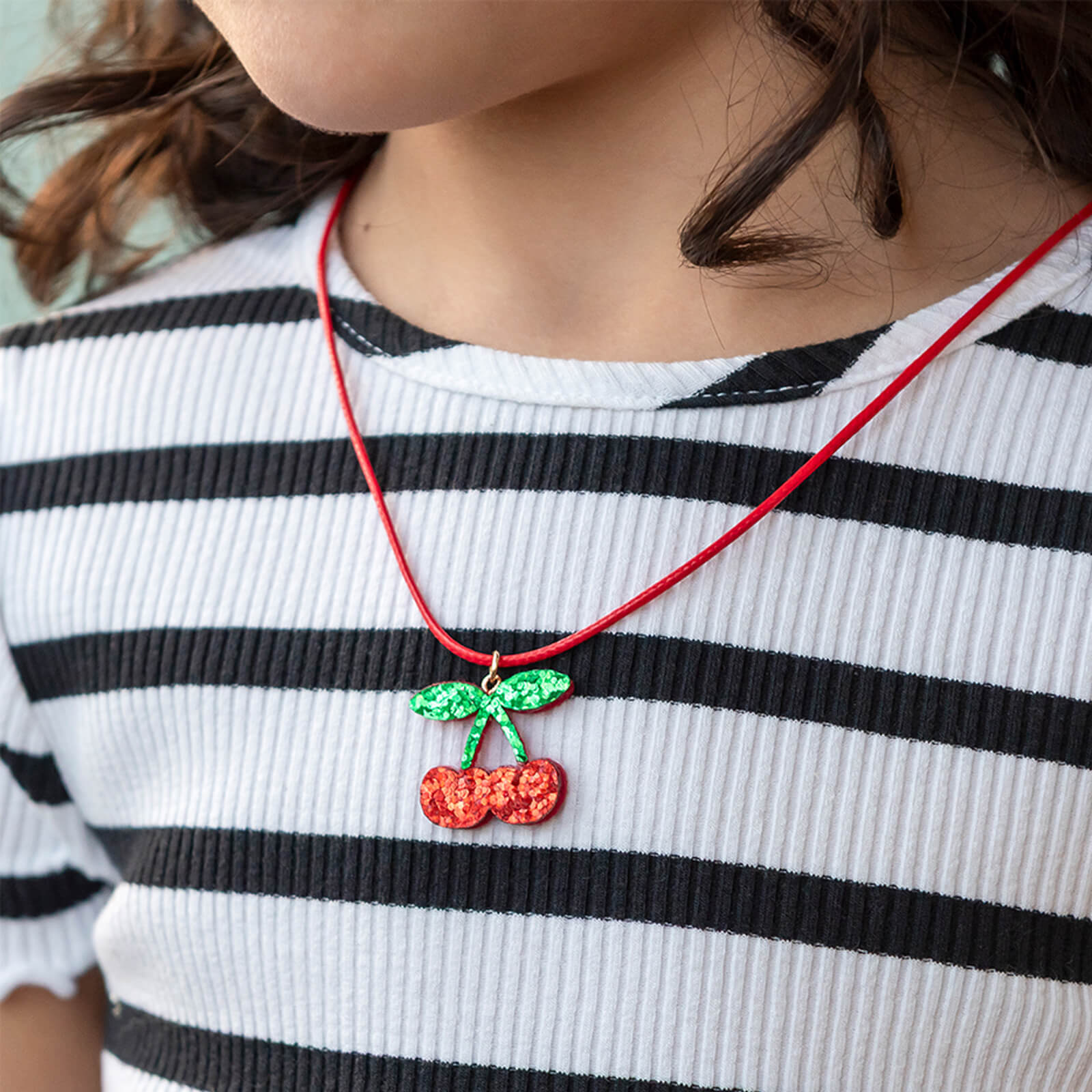 Glitter Necklace - Cherry