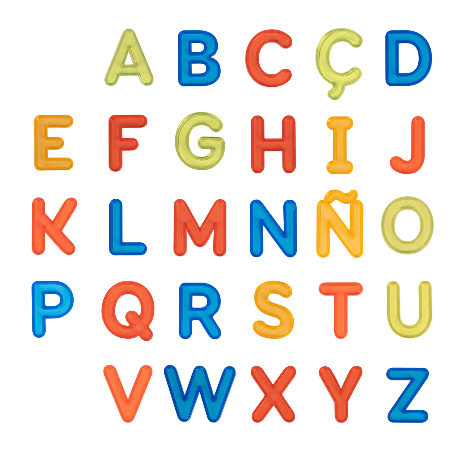 Translucent Uppercase Letters - 76 Pieces