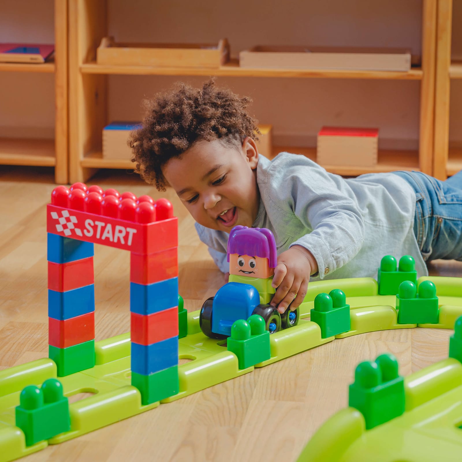 Super Blocks Racing Set - 70 Pieces