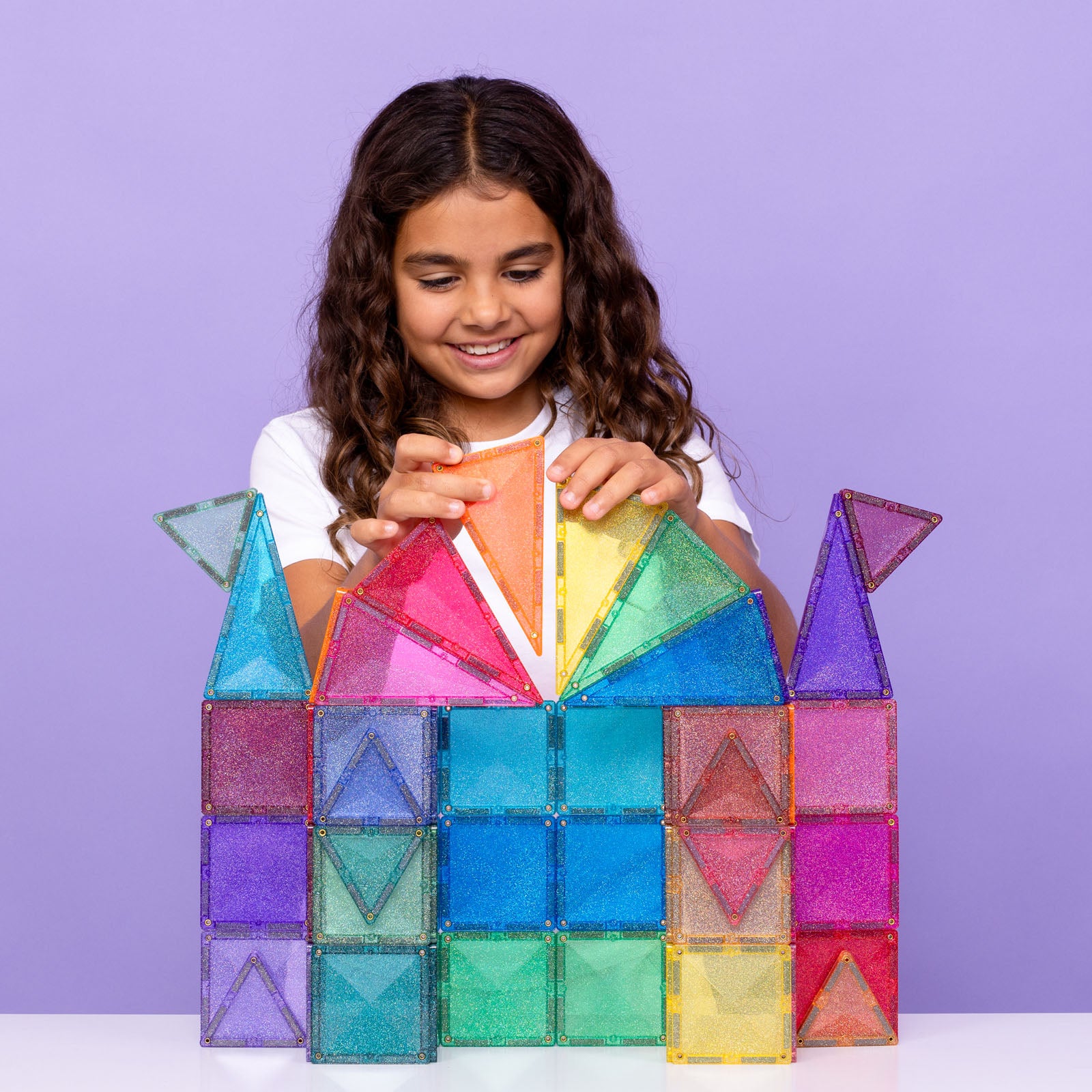 Magnetic Tiles Castle Glitter Pack - 48 Pieces