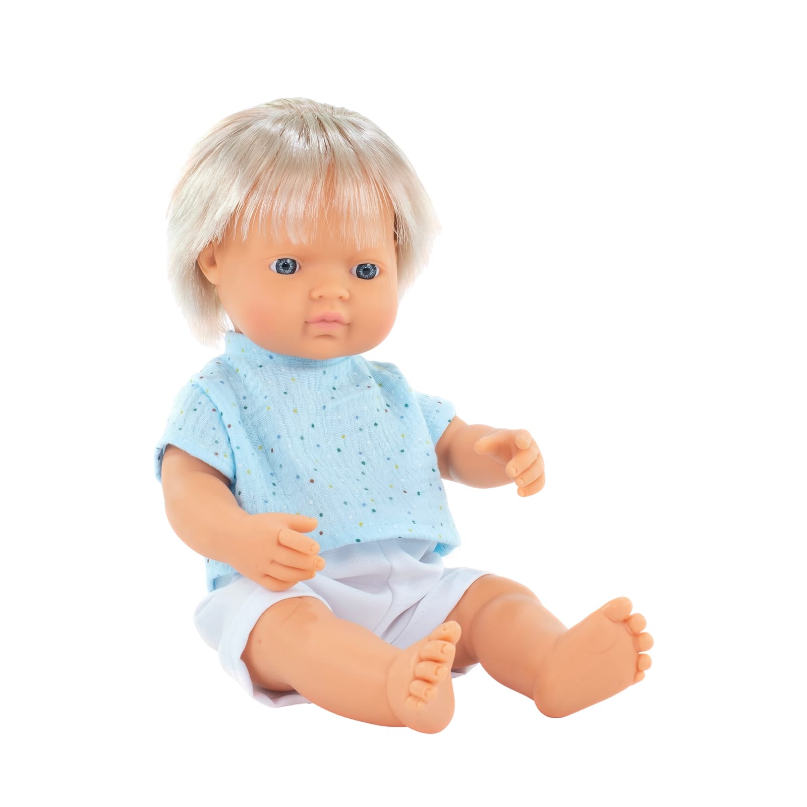 Blond Boy Dressed Baby Doll - 38cm