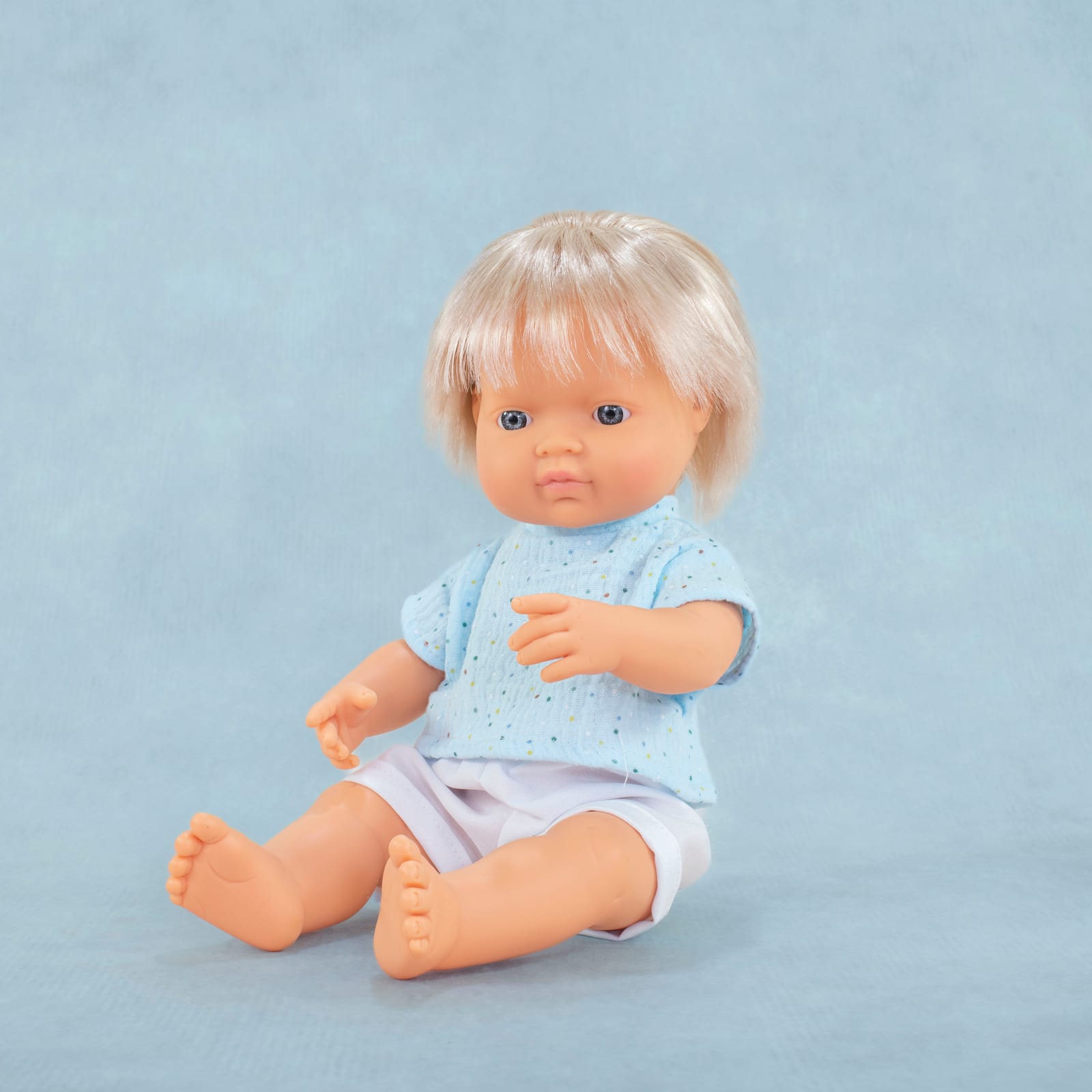 Blond Boy Dressed Baby Doll - 38cm