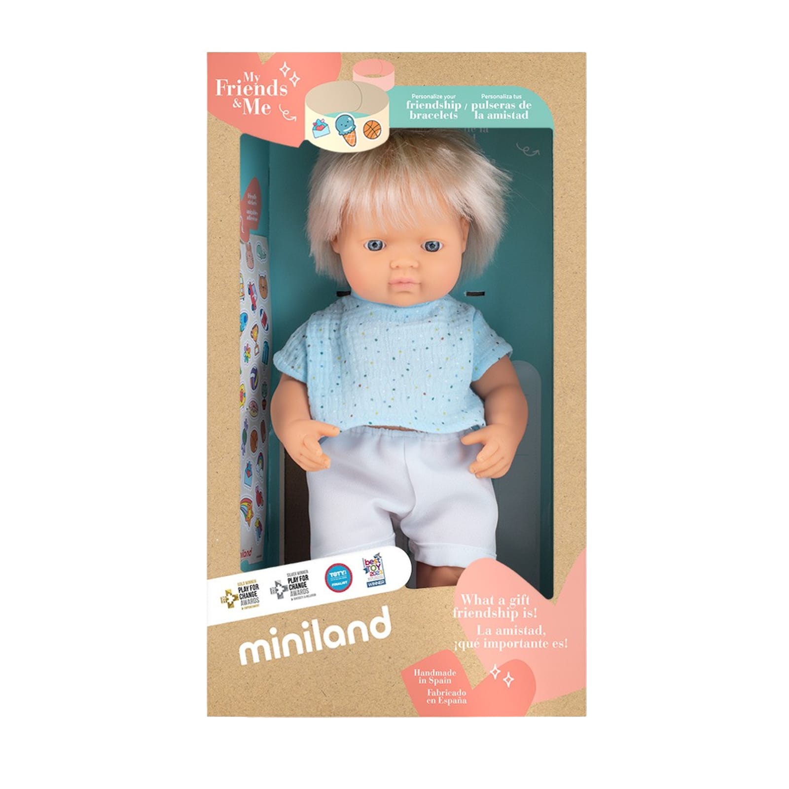 Blond Boy Dressed Baby Doll - 38cm