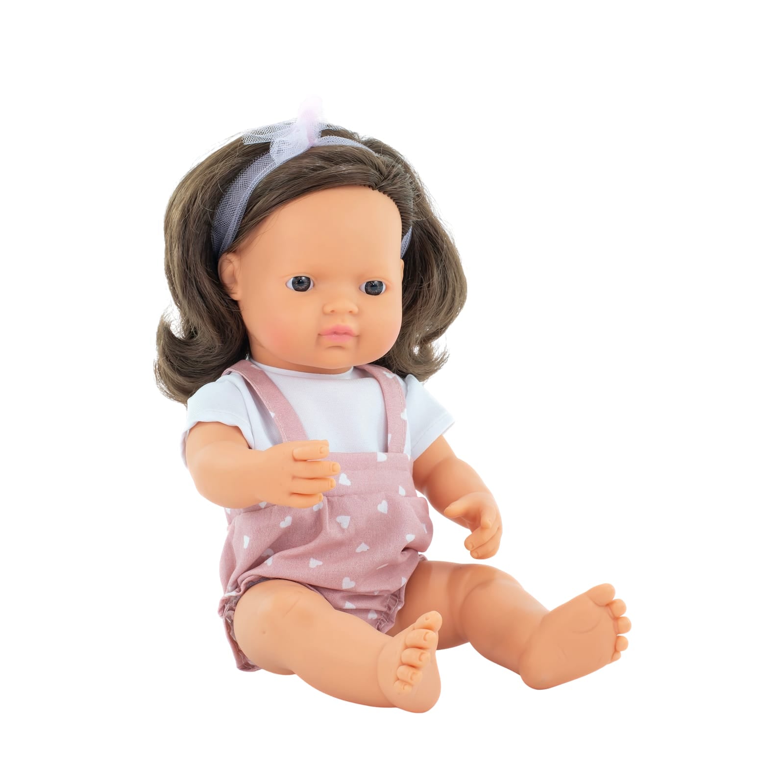 Brown Hair Girl Dressed Baby Doll - 38cm