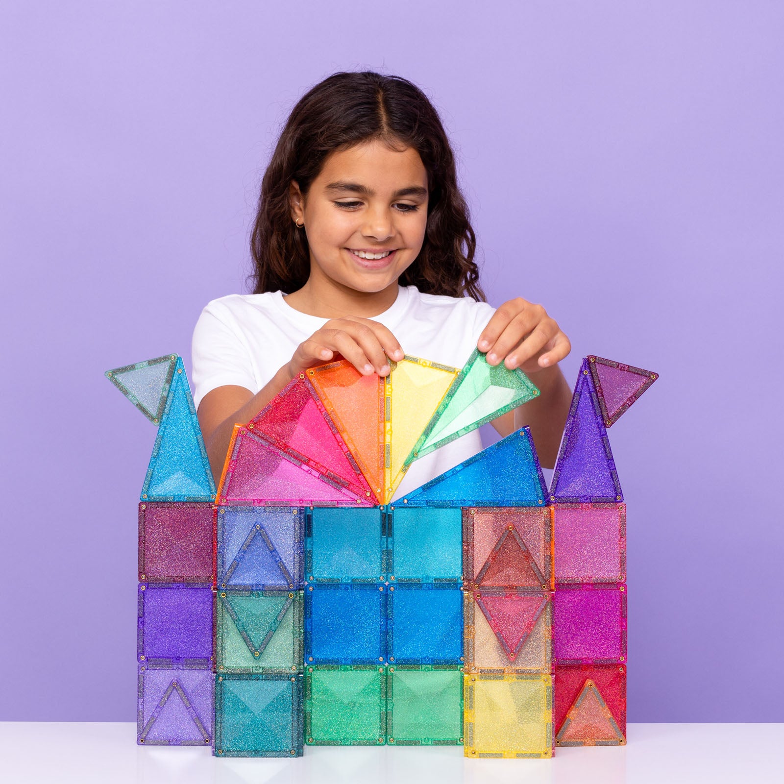 Magnetic Tiles Castle Glitter Pack - 48 Pieces