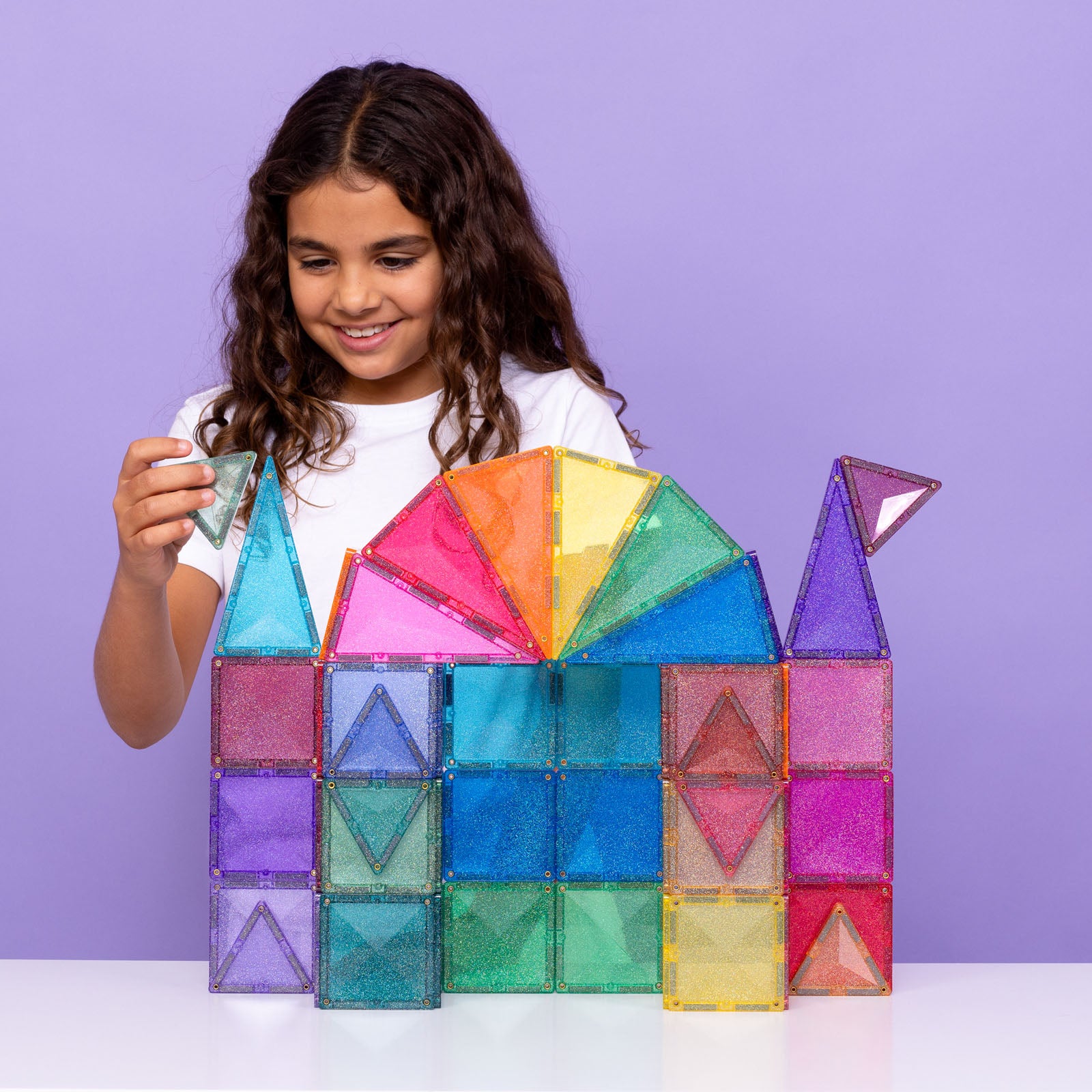 Magnetic Tiles Castle Glitter Pack - 48 Pieces