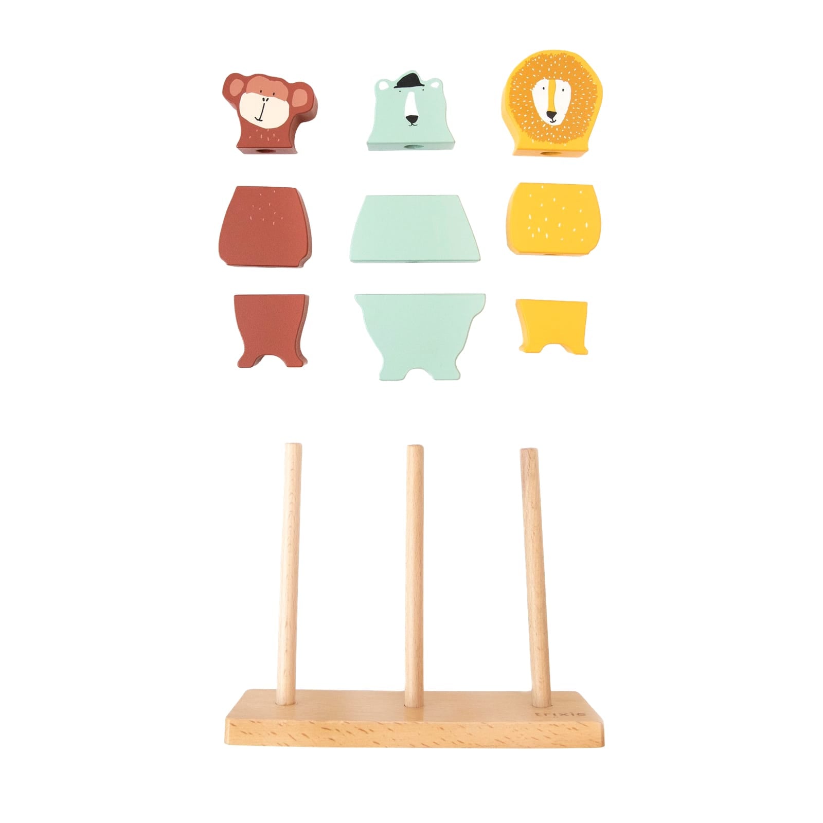 Wooden Animal Puzzle Stacker