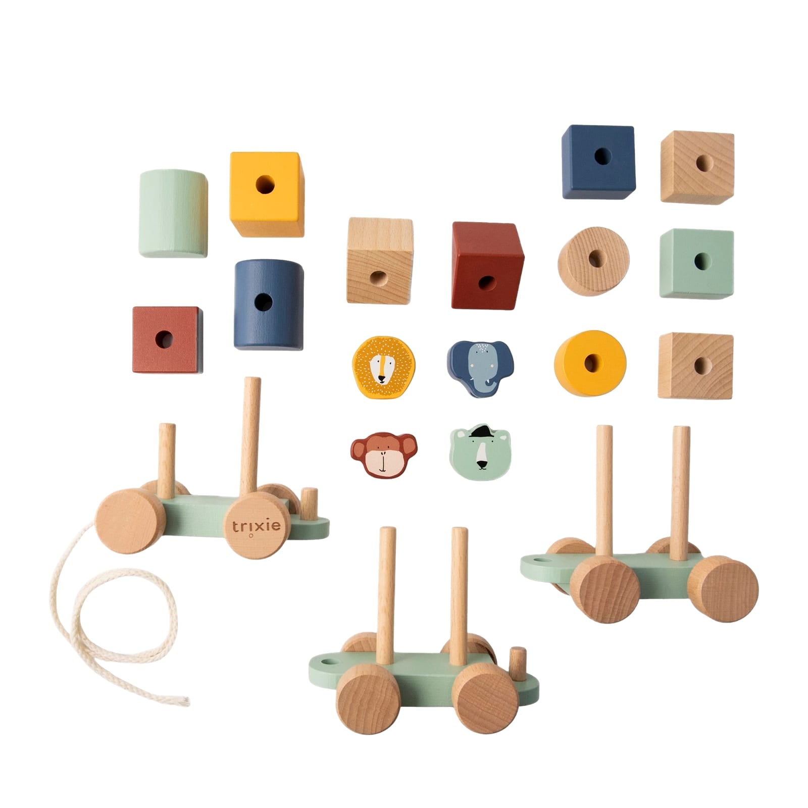 Wooden Animal Stacking Train