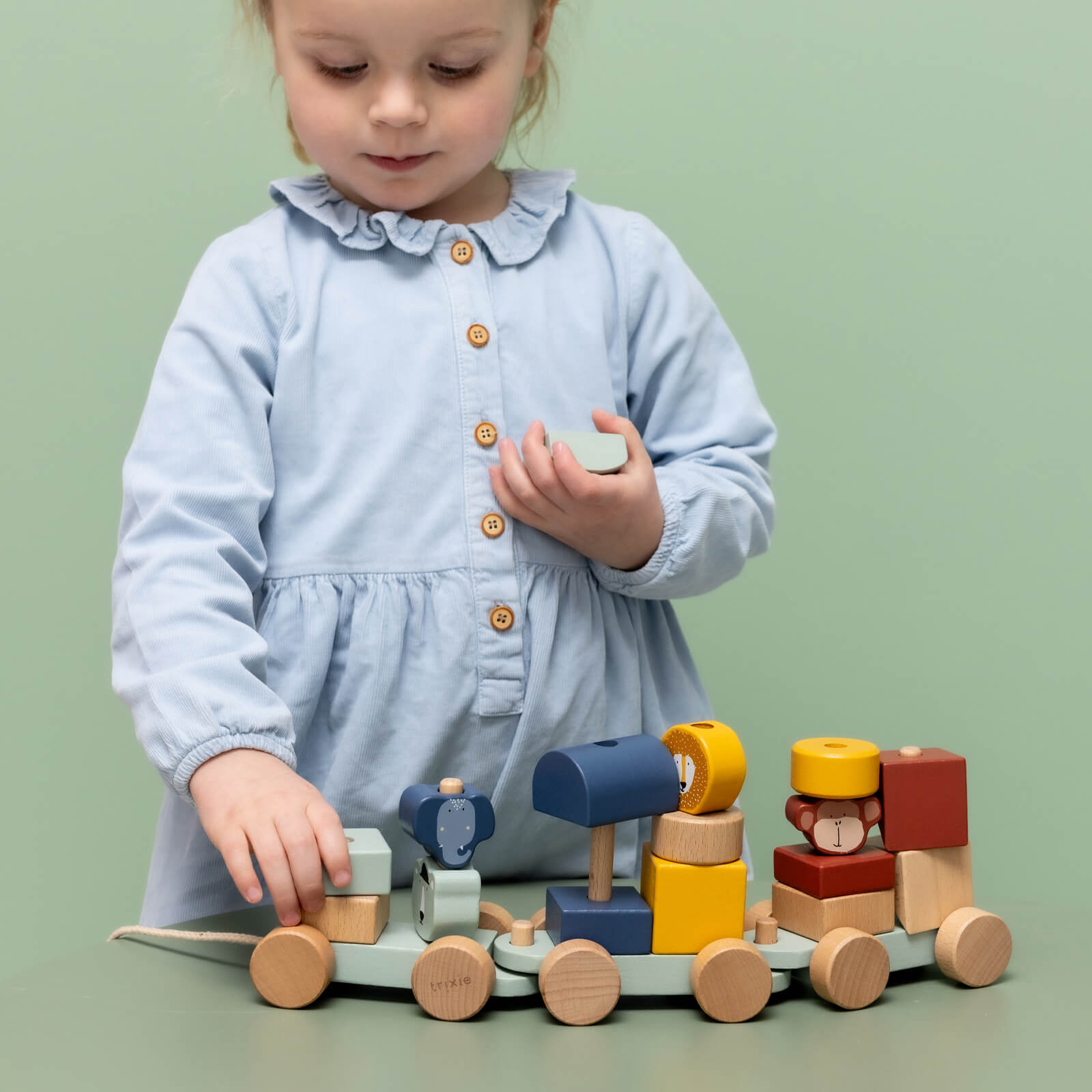 Wooden Animal Stacking Train