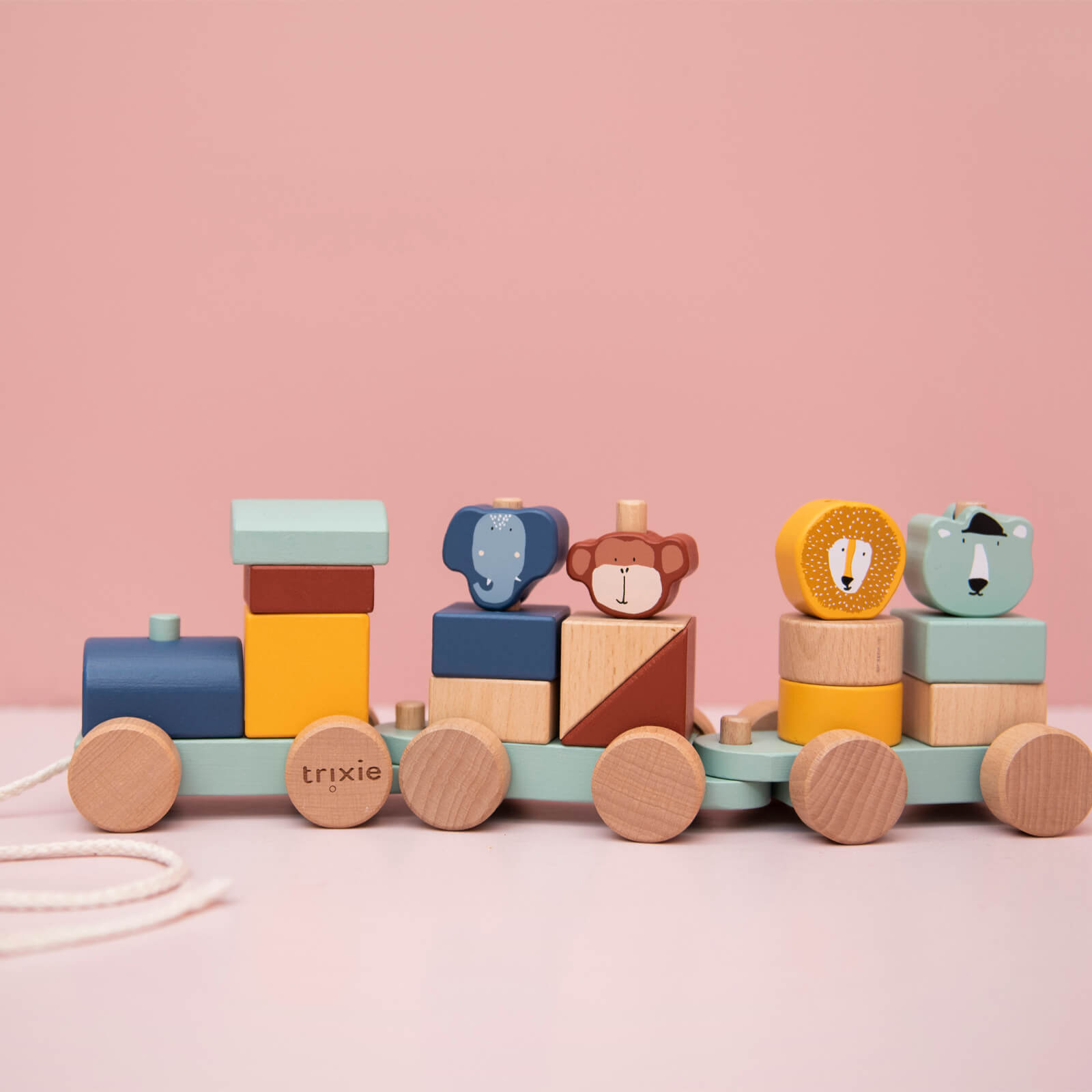 Wooden Animal Stacking Train