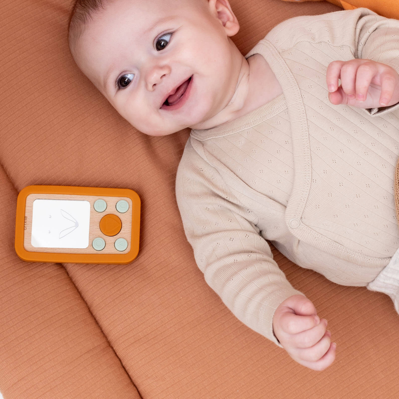 Wooden Silicone Baby Phone - Mr Fox