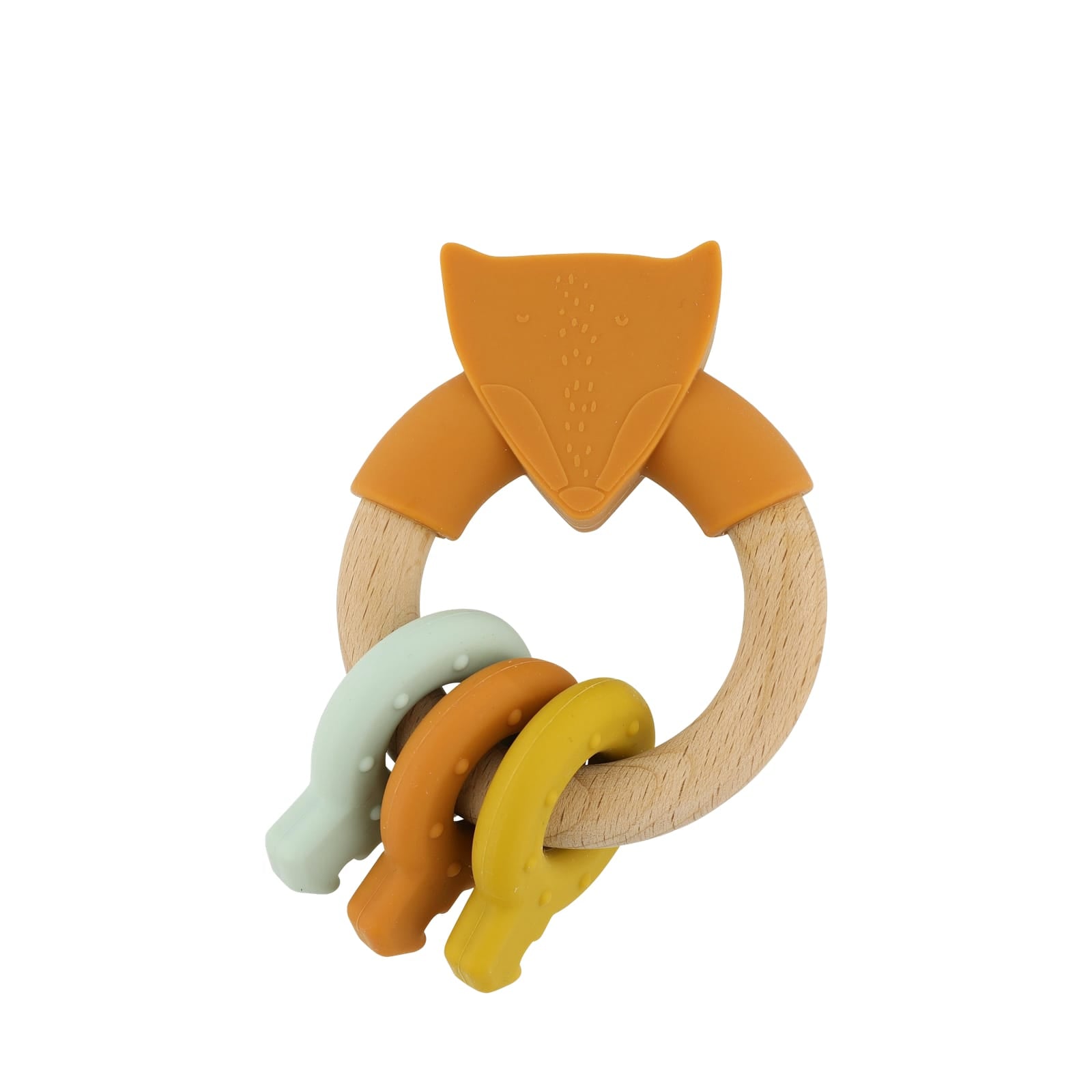 Wooden Silicone Activity Ring - Mr Fox