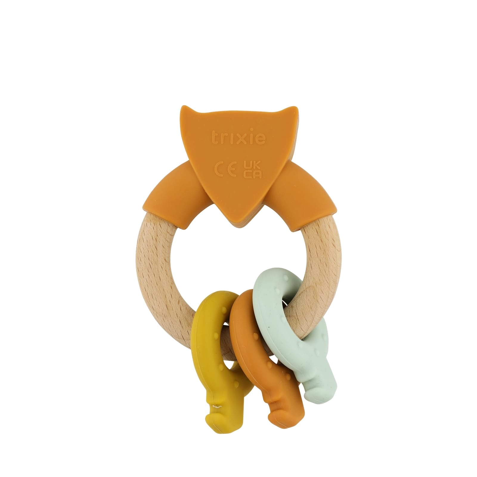 Wooden Silicone Activity Ring - Mr Fox