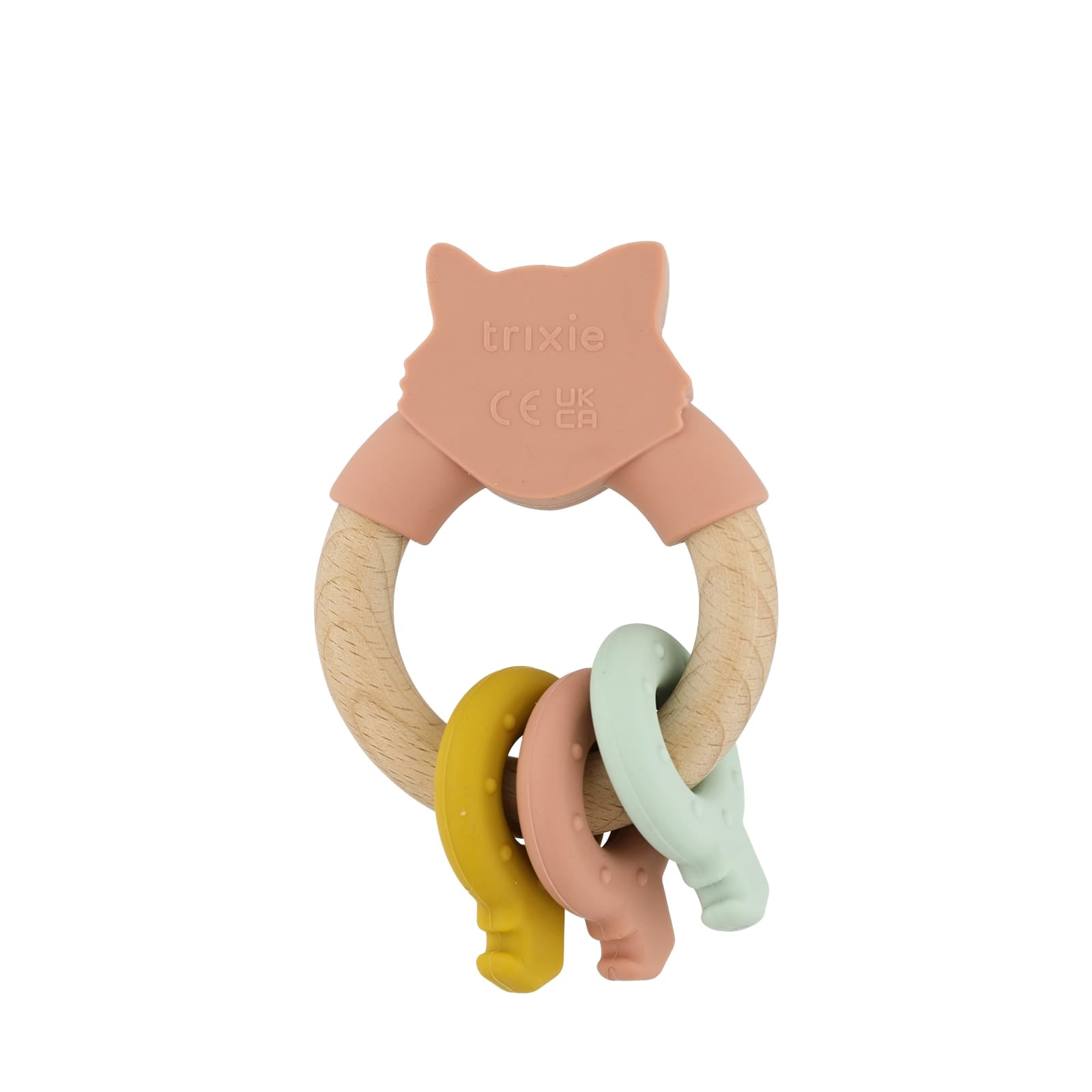 Wooden Silicone Activity Ring - Mrs Cat