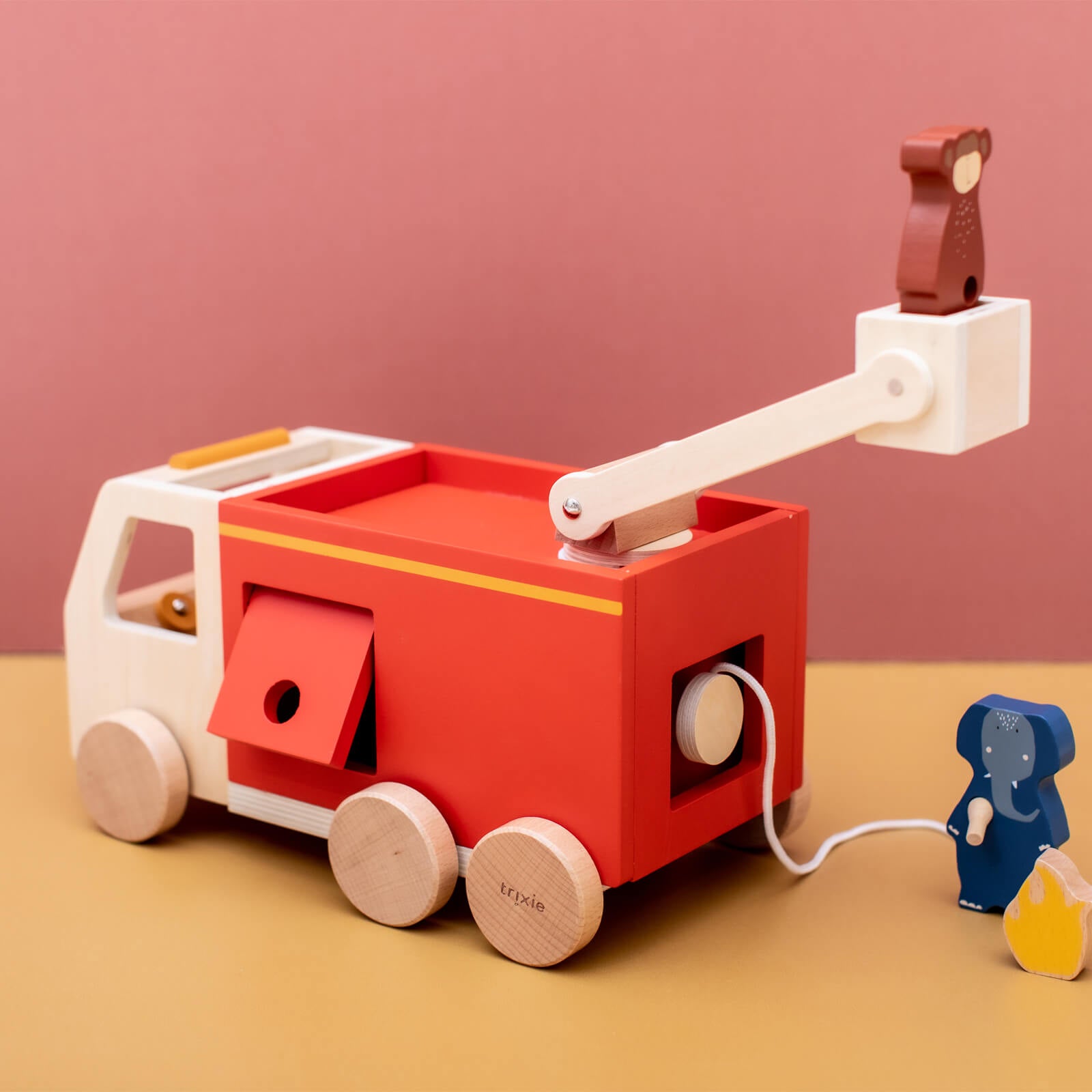 Wooden Fire Truck and Animals