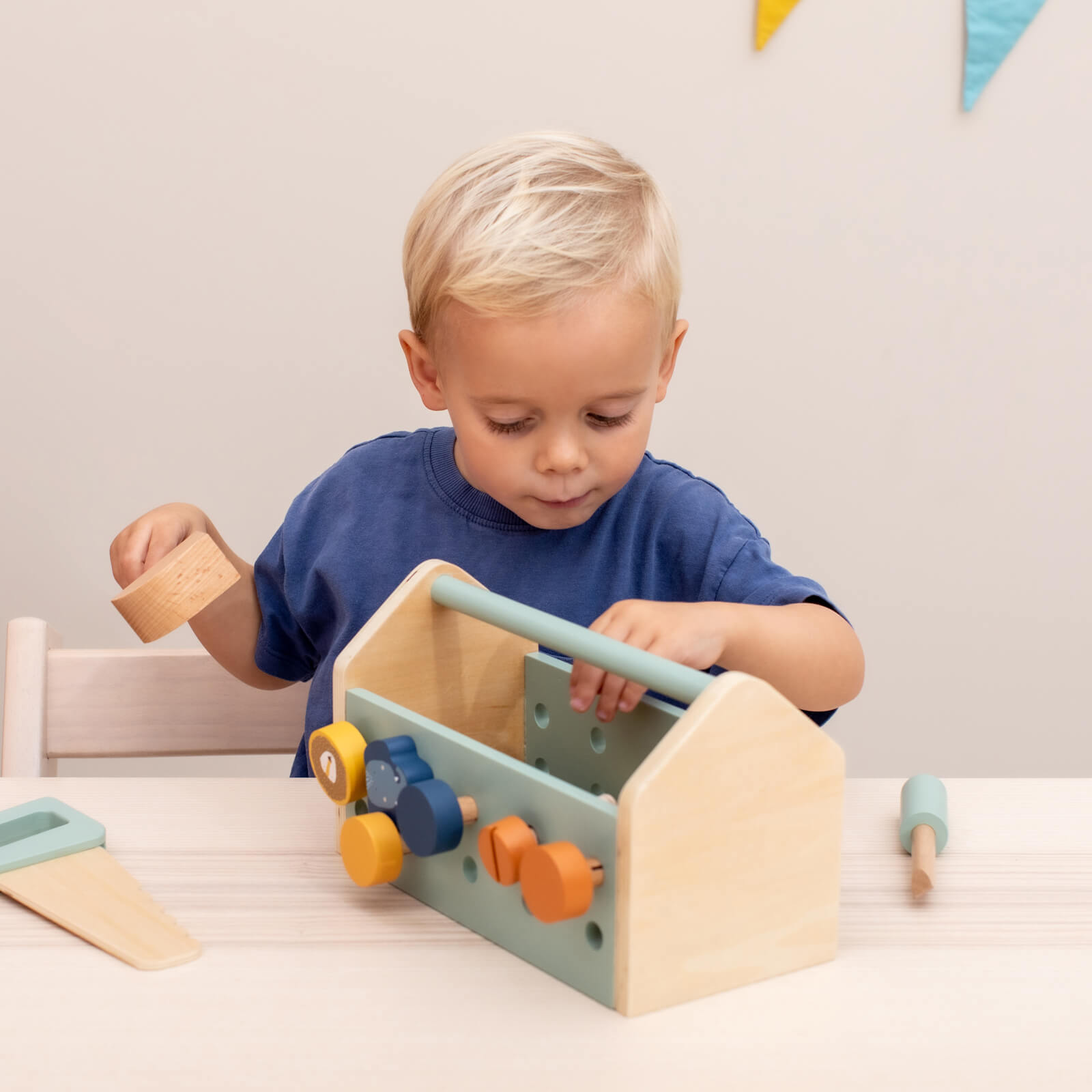 Wooden Toolbox and Tools