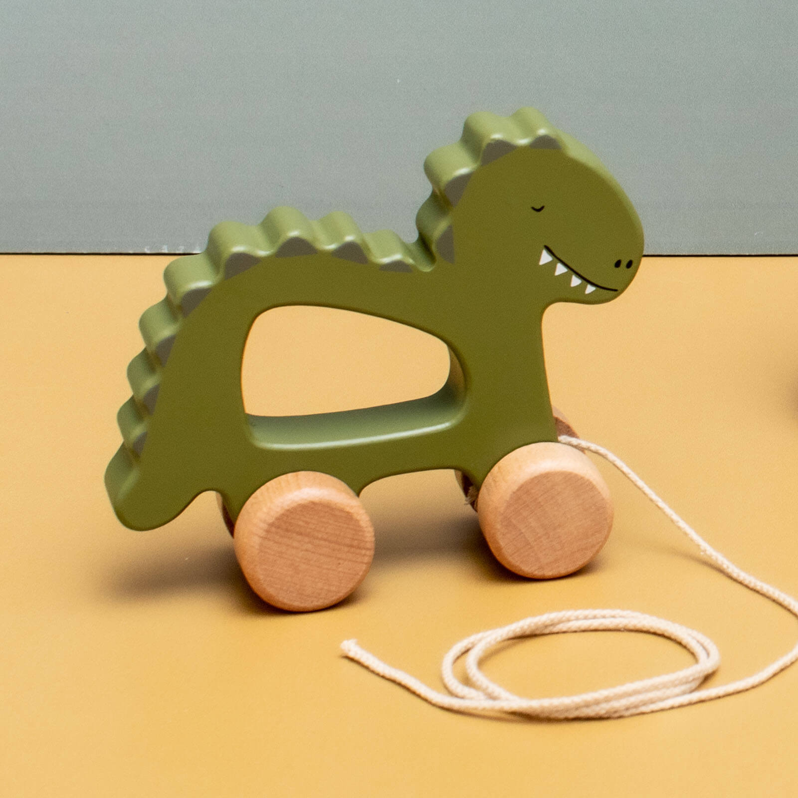 Wooden Pull Along Toy - Mr Dino