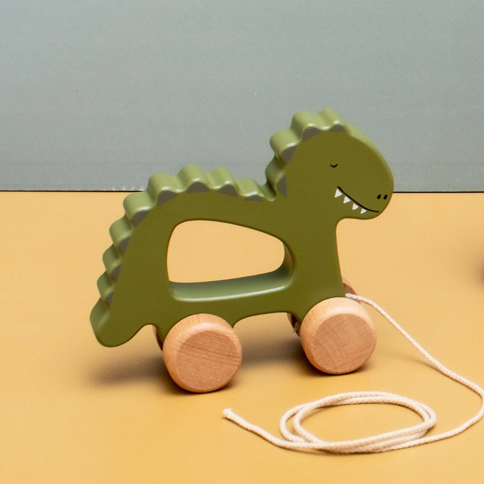 Wooden Pull Along Toy - Mr Dino