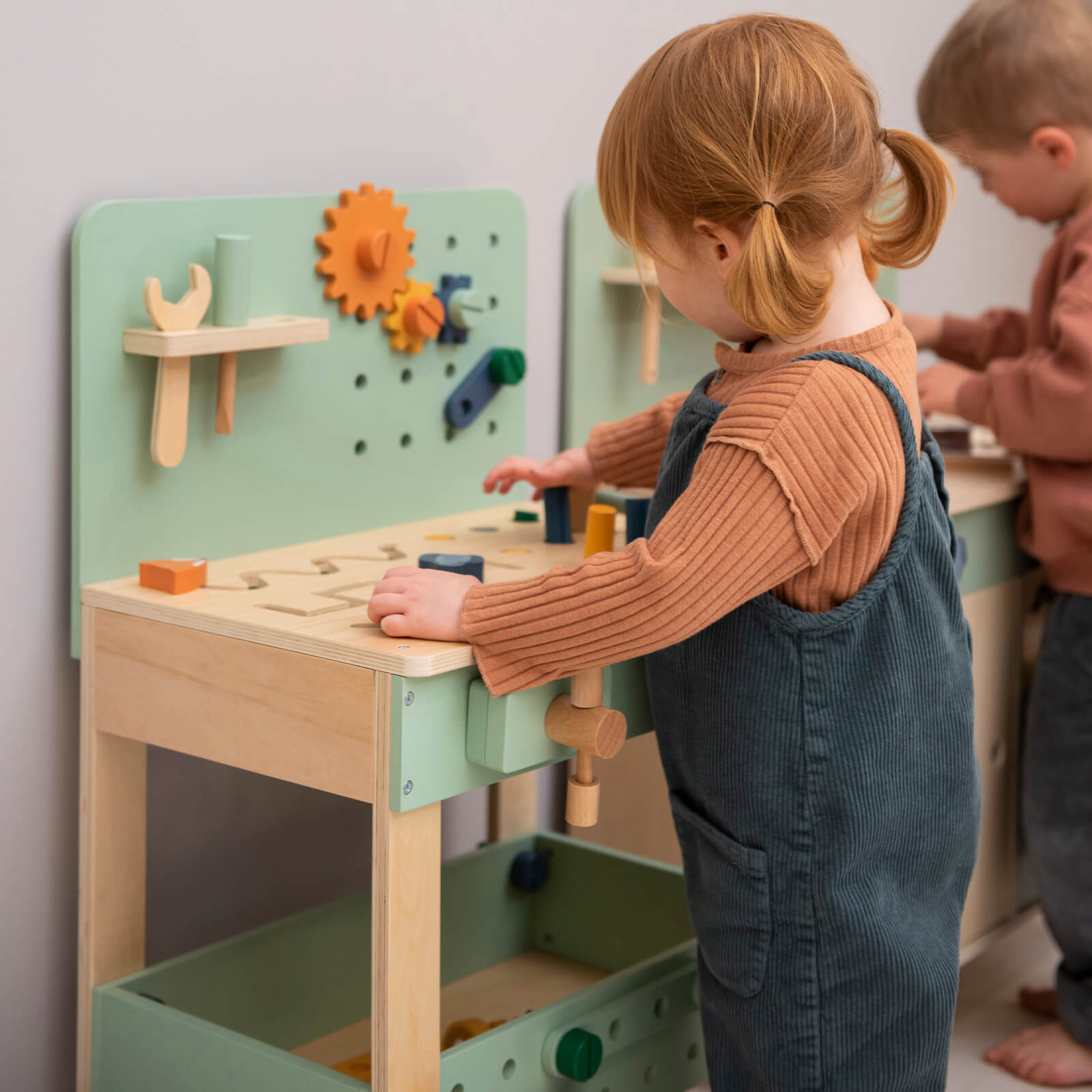 Wooden Work Bench and Tools