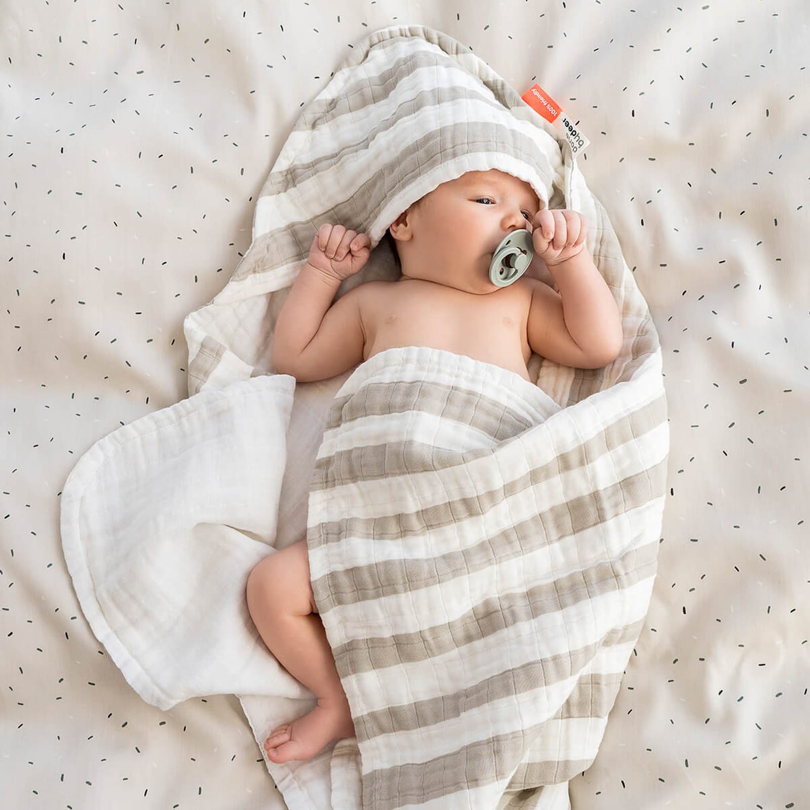 Hooded Towel - Stripes Sand