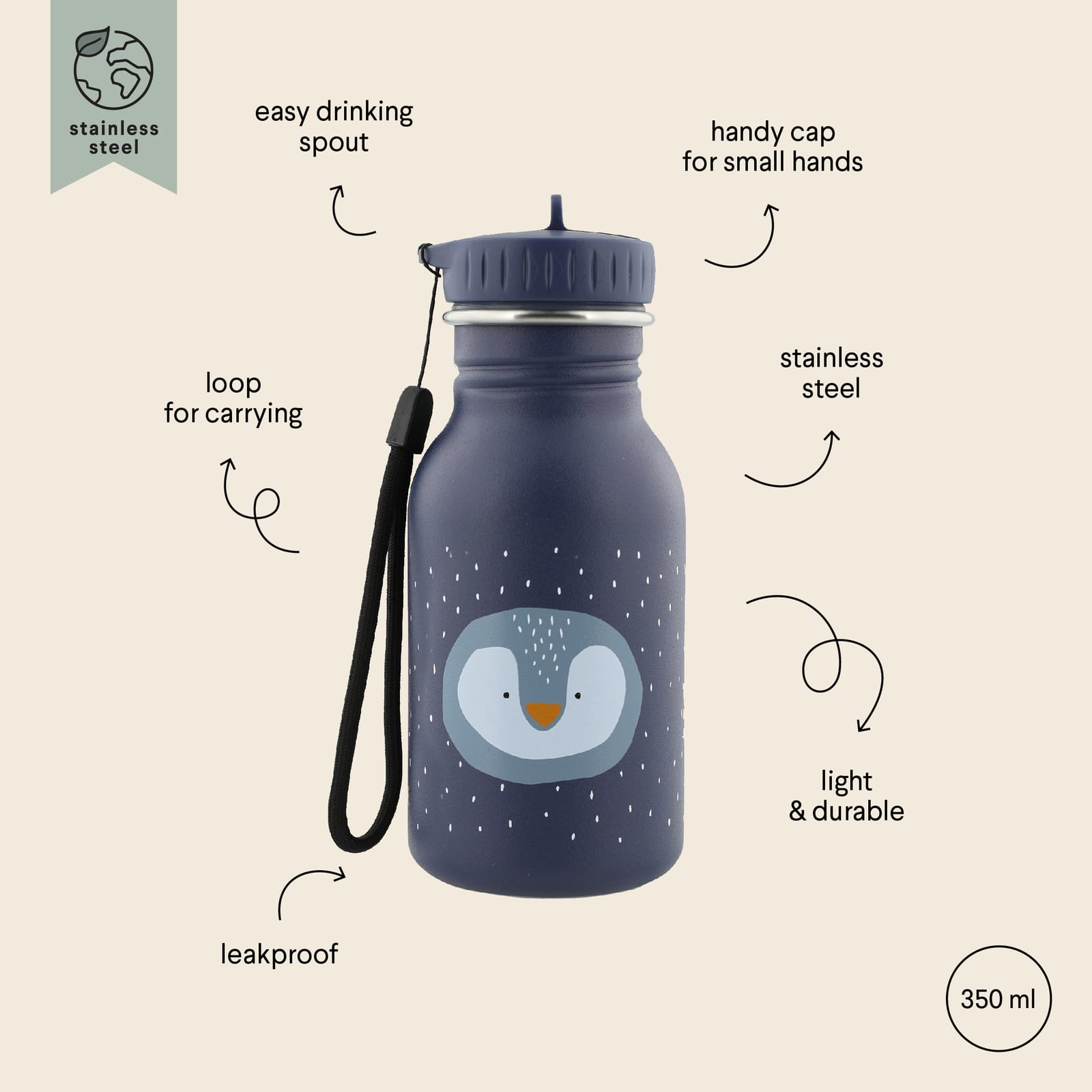 Water Bottle 350ml - Mr Penguin