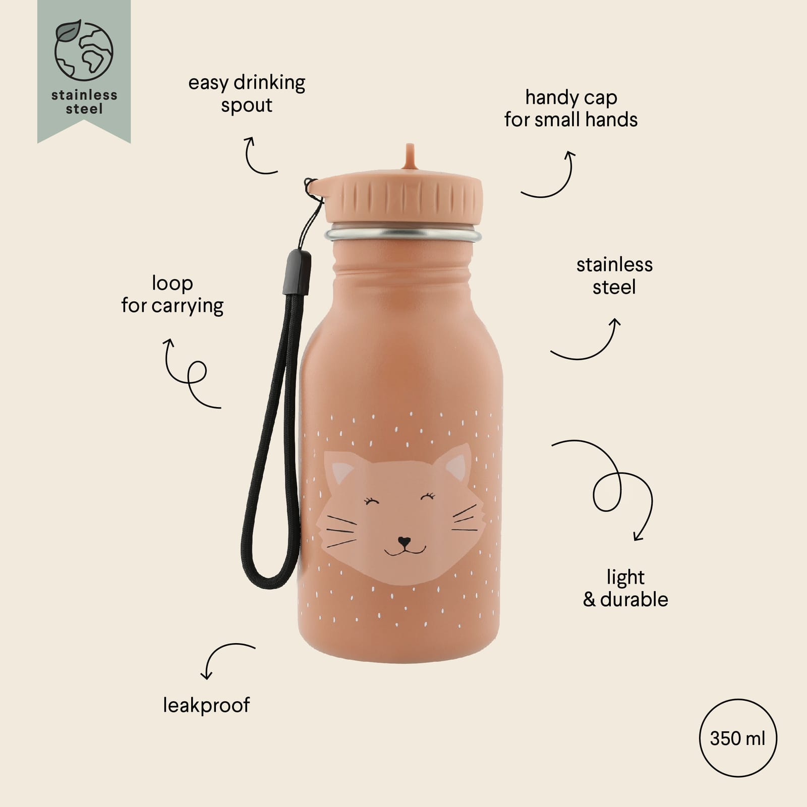 Water Bottle 350ml - Mrs Cat