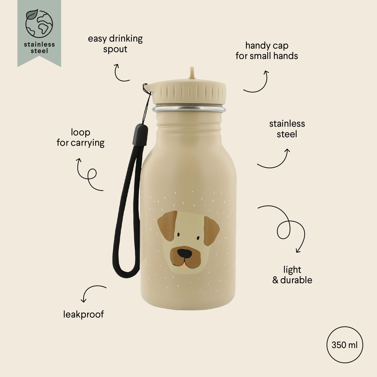 Water Bottle 350ml - Mr Dog