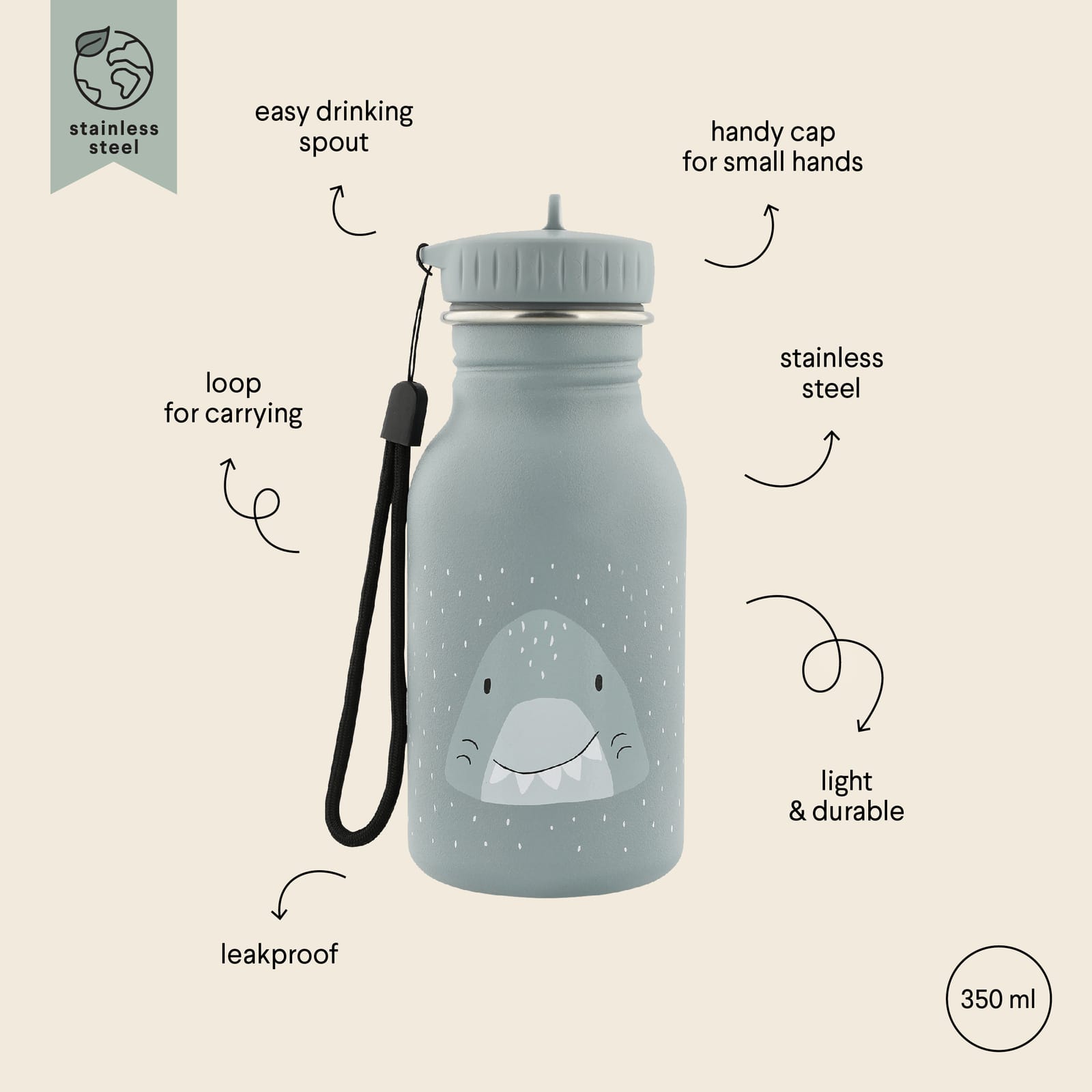 Water Bottle 350ml - Mr Shark