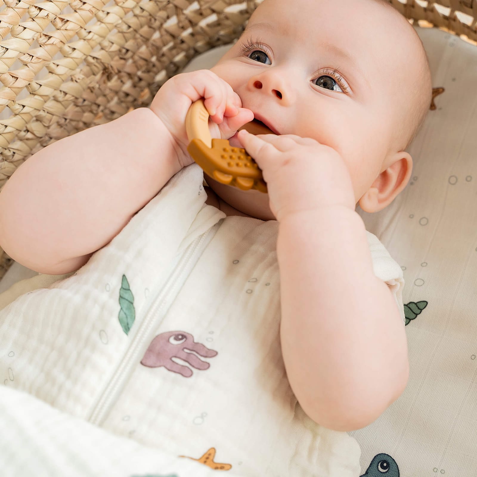 Teether 2 Pack - Deer Friends Mustard-Powder