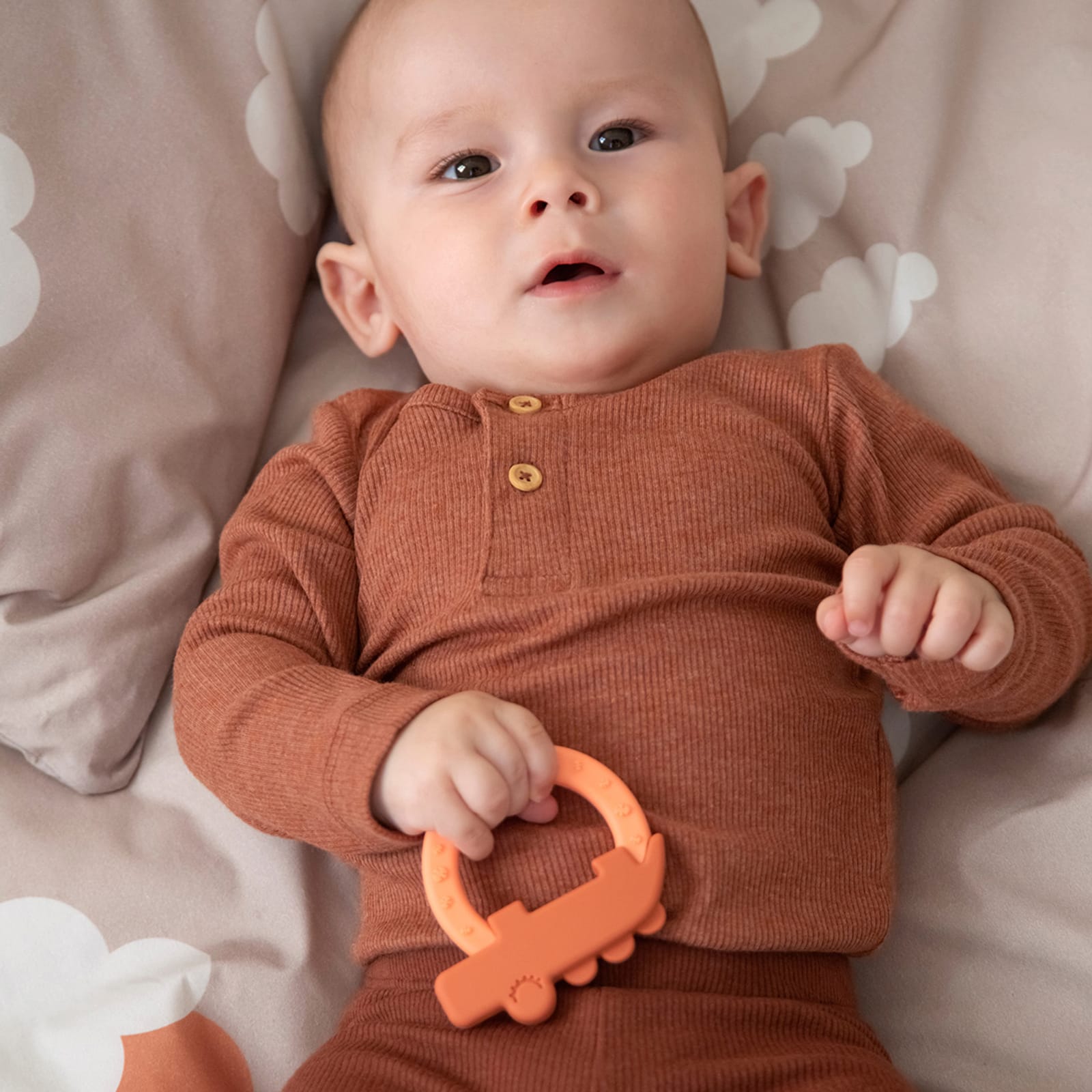 Teether 2 Pack - Deer Friends Papaya-Sand