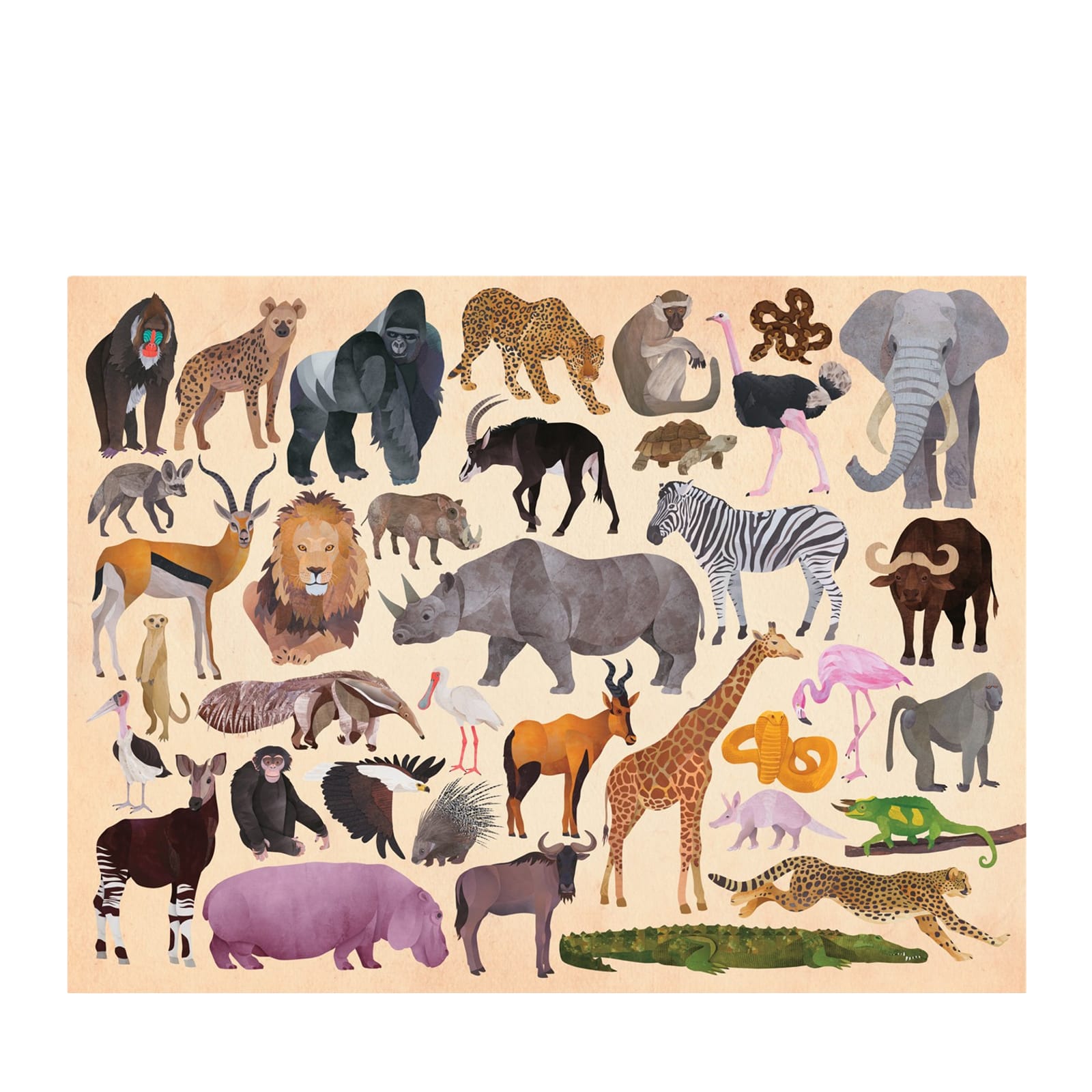 36 Wild Animals - 100 Piece Puzzle