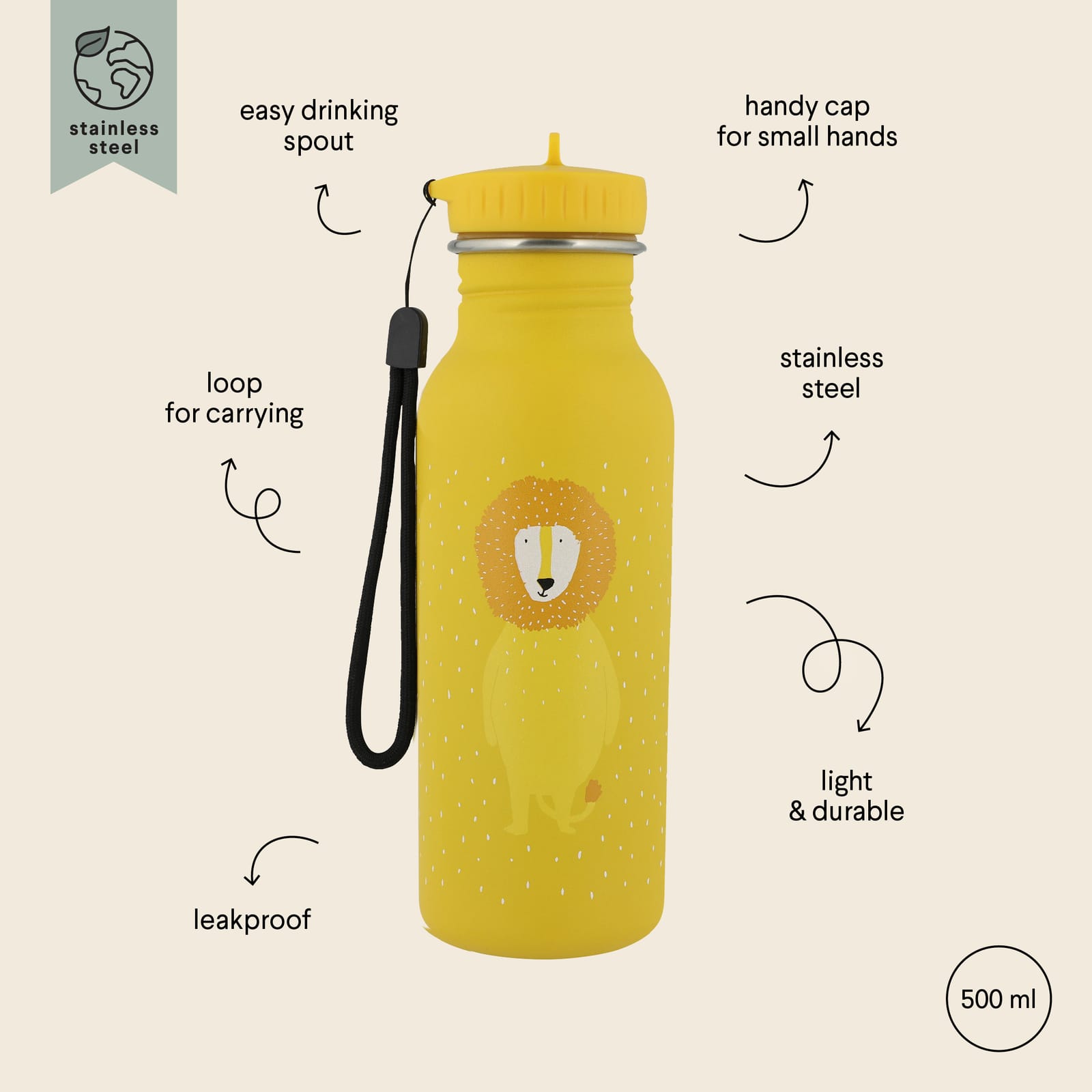 Water Bottle 500ml - Mr Lion