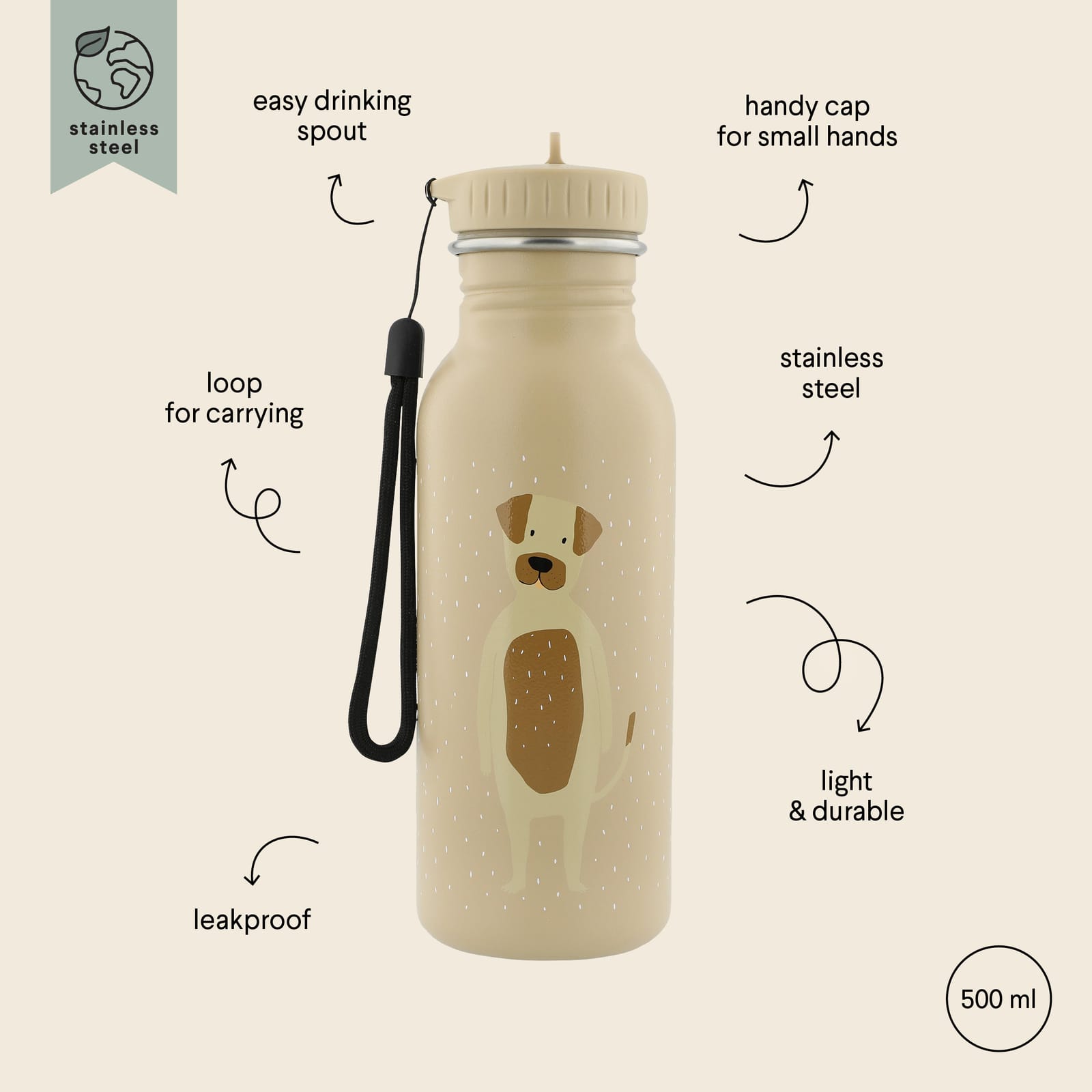 Water Bottle 500ml - Mr Dog