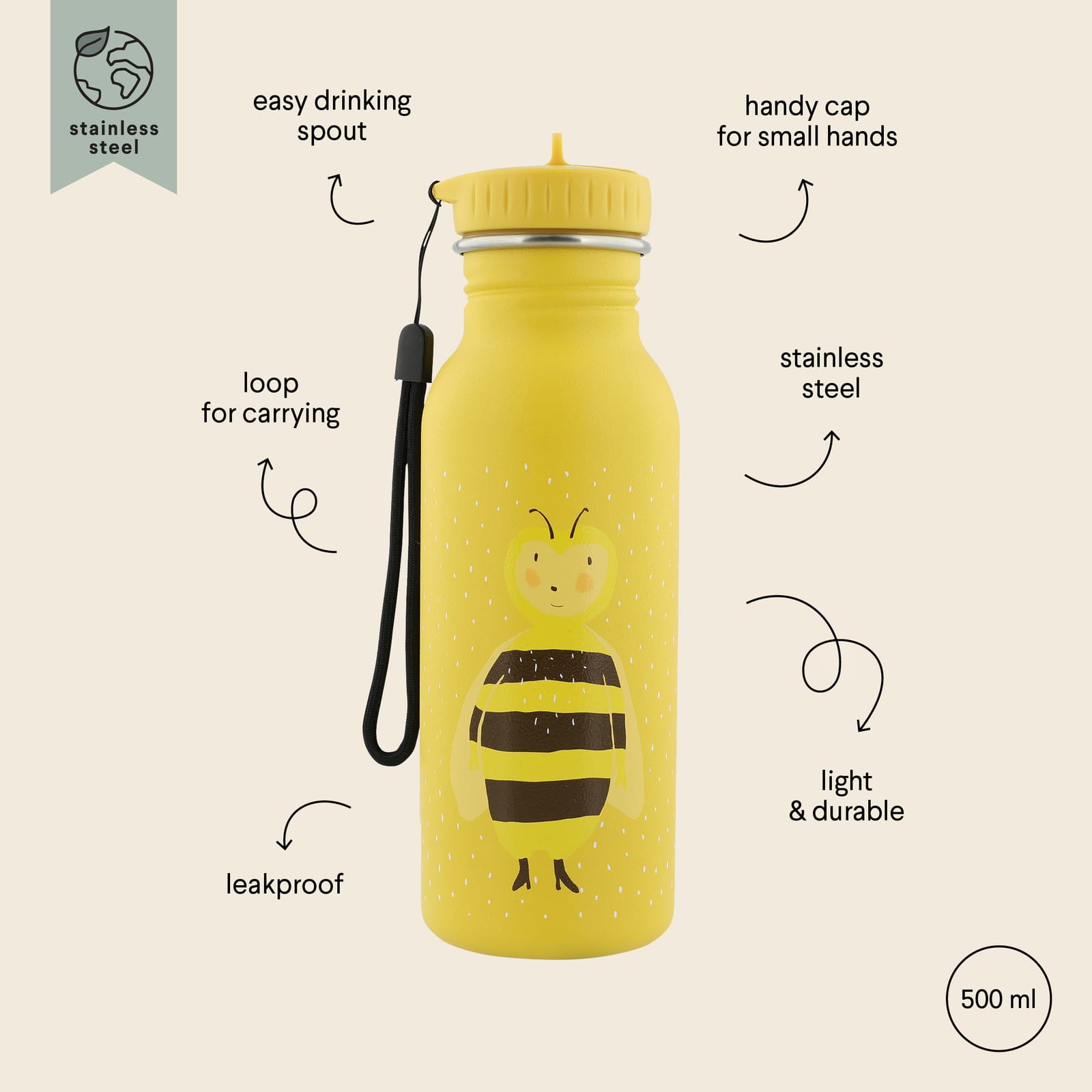 Water Bottle 500ml - Mrs Bumblebee