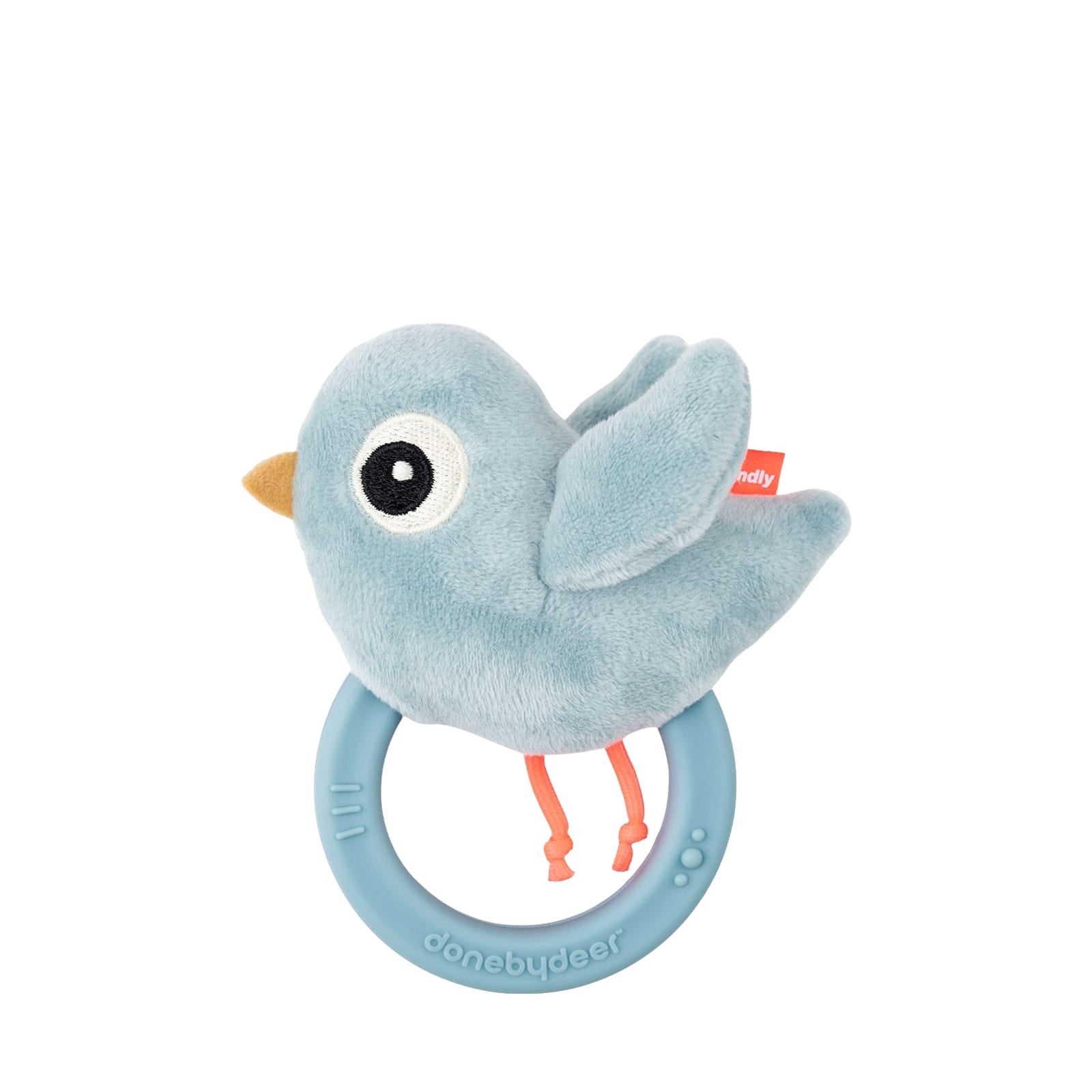 Sensory Rattle with Teether - Birdee Blue